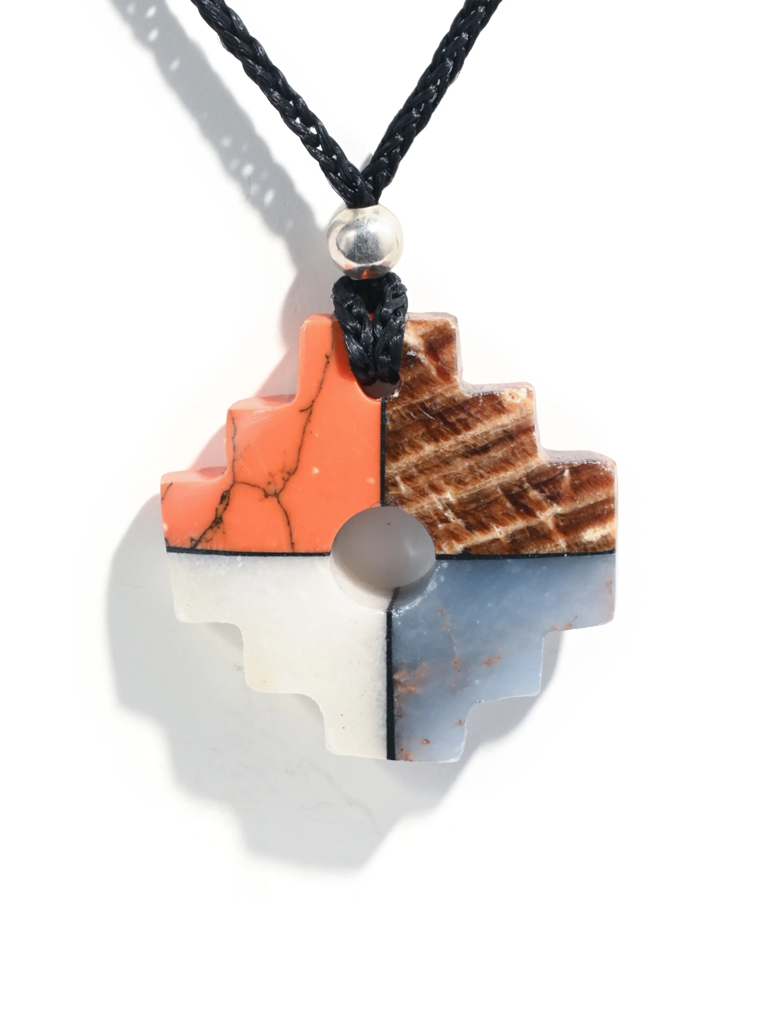 Peruvian Chakana Necklace - Four Color Stone - Image 36