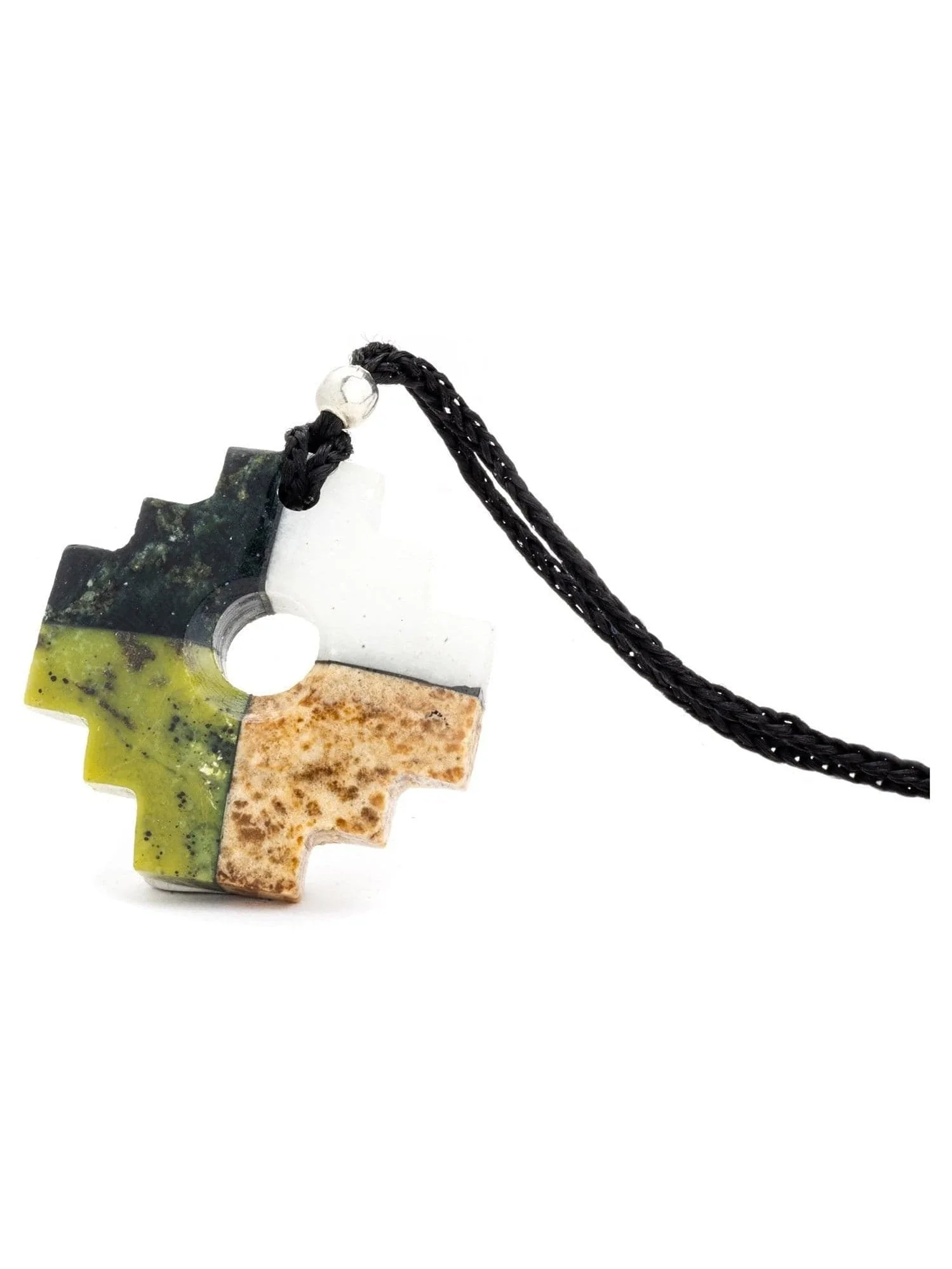 Peruvian Chakana Necklace - Four Color Stone - Image 4