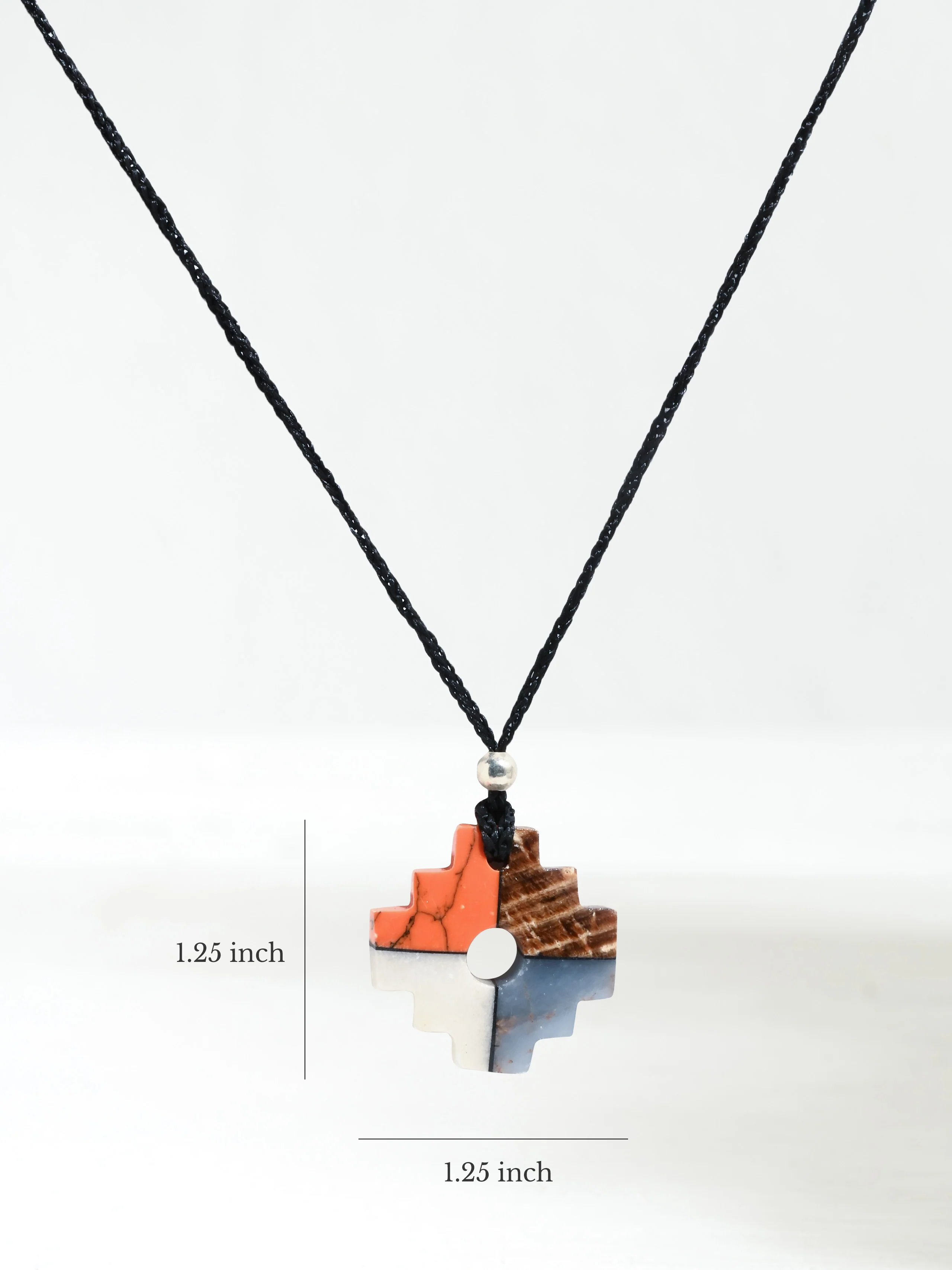Peruvian Chakana Necklace - Four Color Stone - Image 43