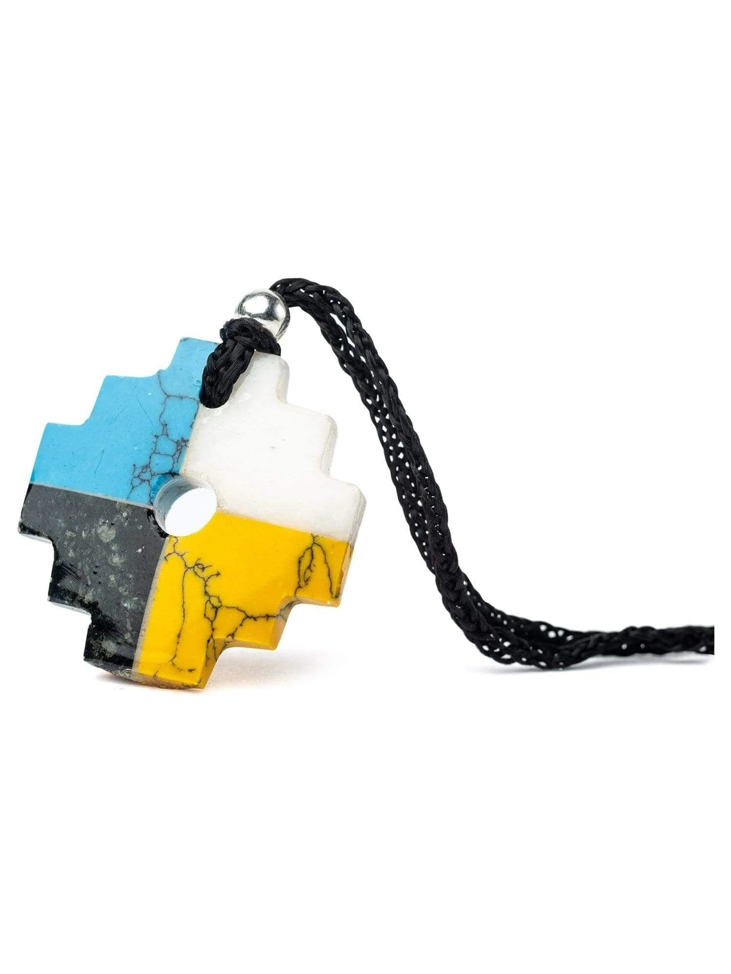 Peruvian Chakana Necklace - Four Color Stone - Image 7