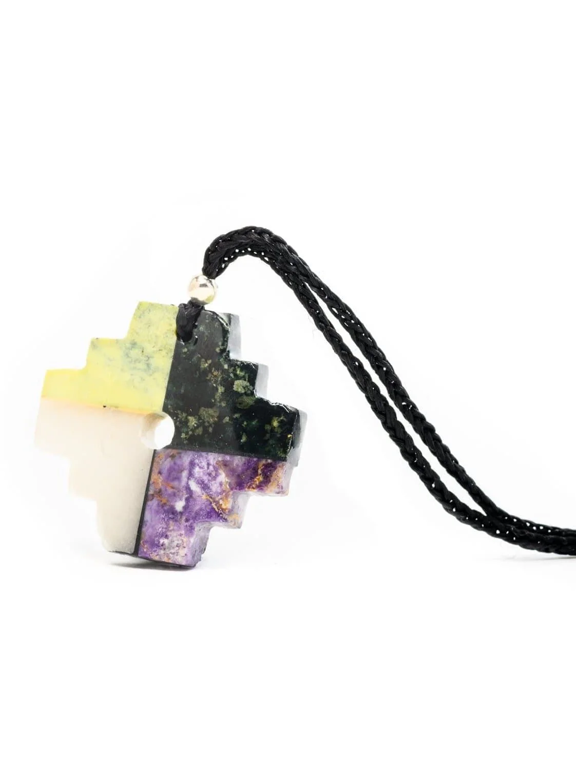 Peruvian Chakana Necklace - Four Color Stone - Image 9
