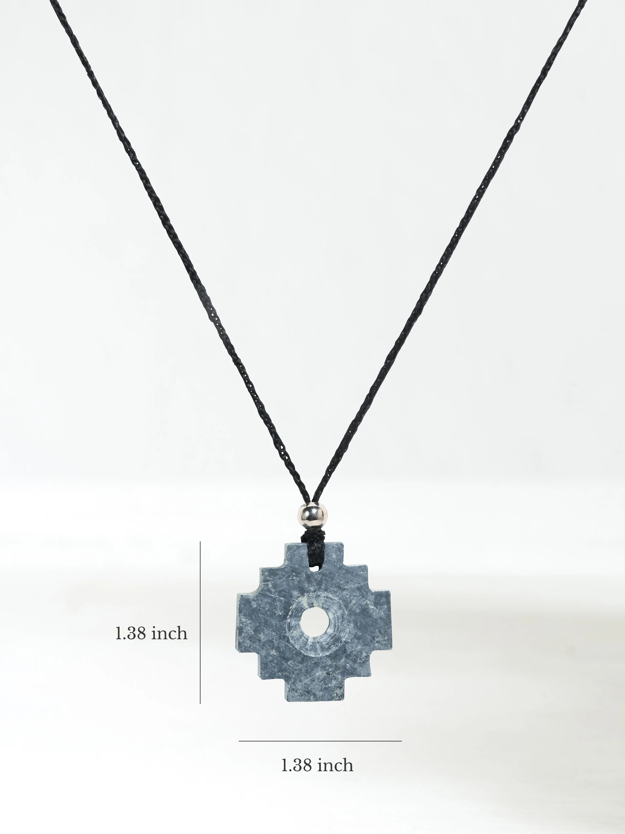 Peruvian Chakana Necklace - Machu Picchu Stone - Matte - Image 4