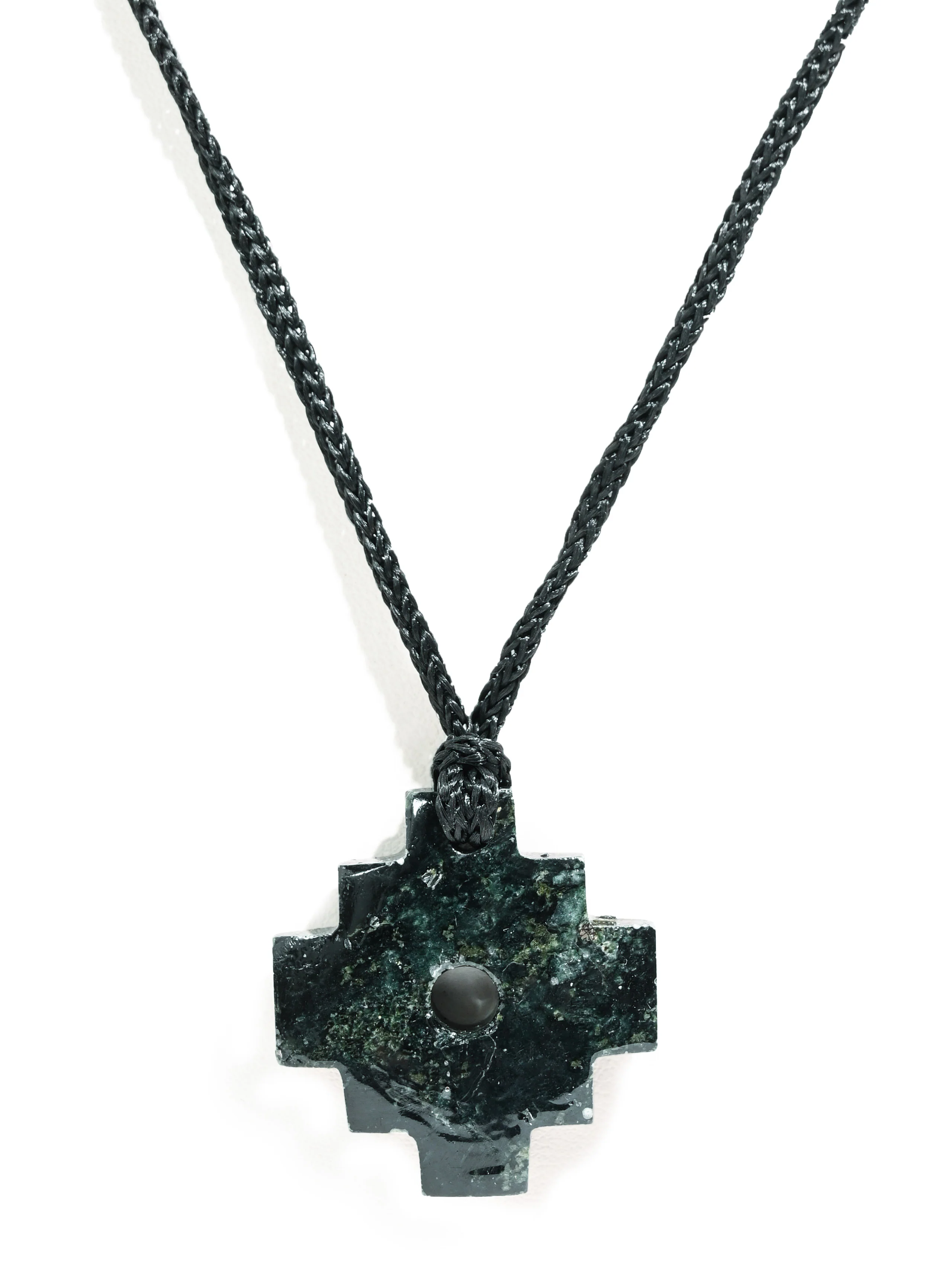 Peruvian Chakana Necklace - Machu Picchu Stone - Glossy