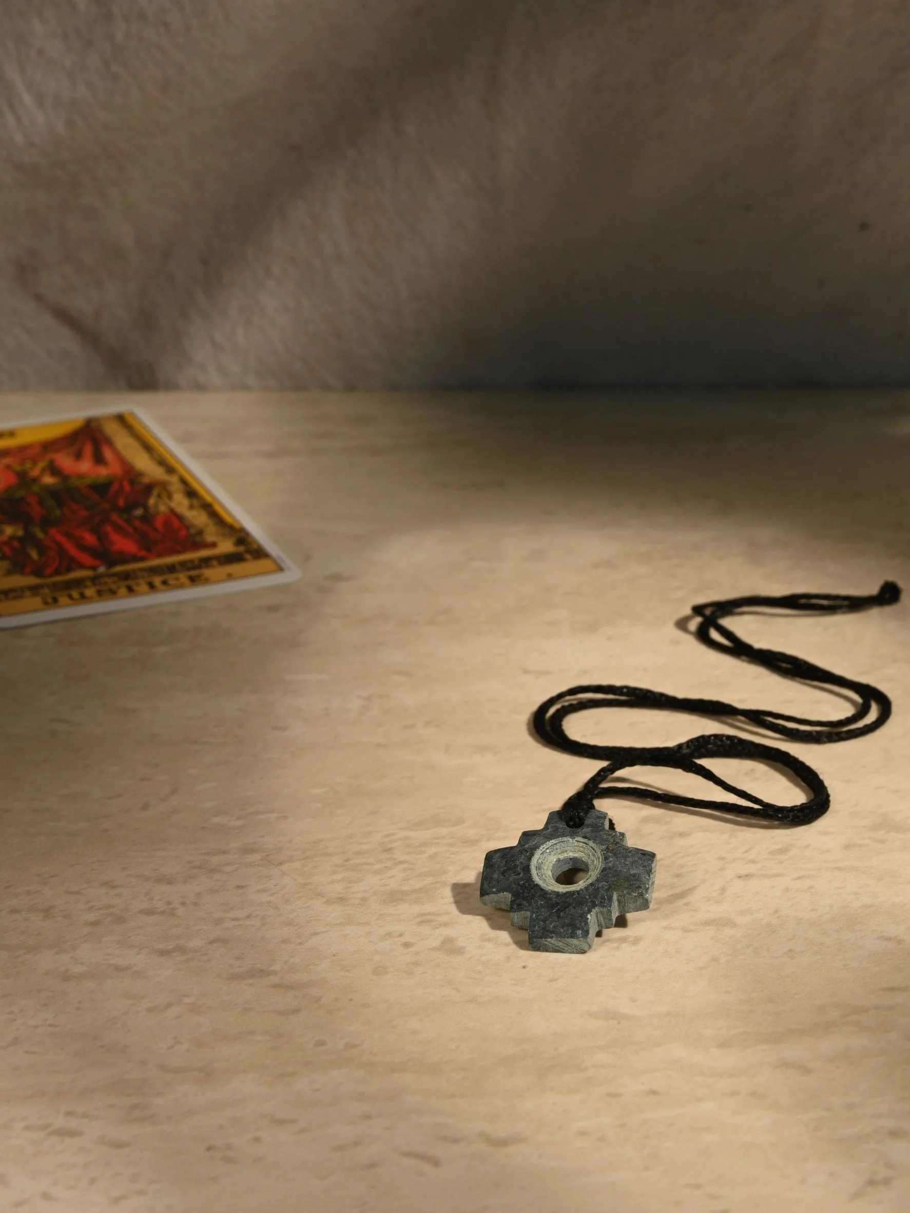 Peruvian Chakana Necklace - Machu Picchu Stone - Small Matte - Image 2