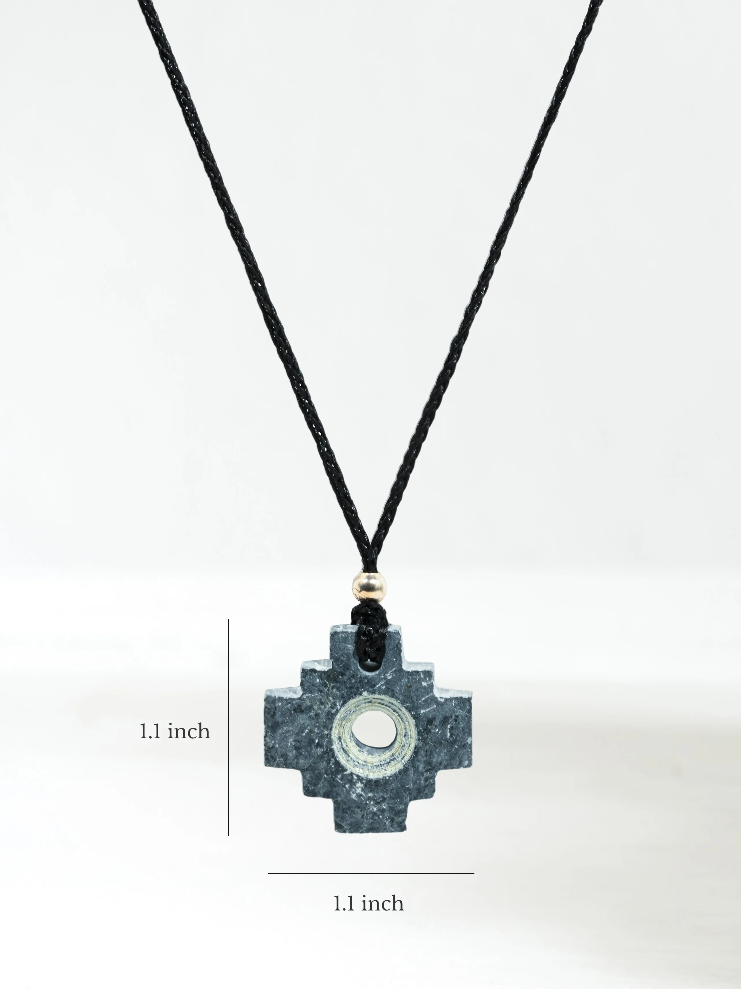 Peruvian Chakana Necklace - Machu Picchu Stone - Small Matte - Image 5