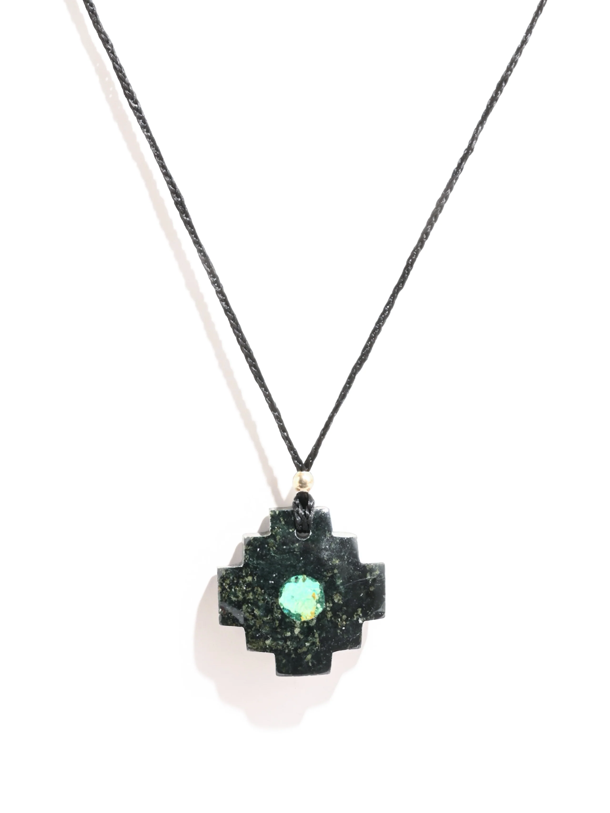 Peruvian Chakana Necklace with Center Stone - Image 2