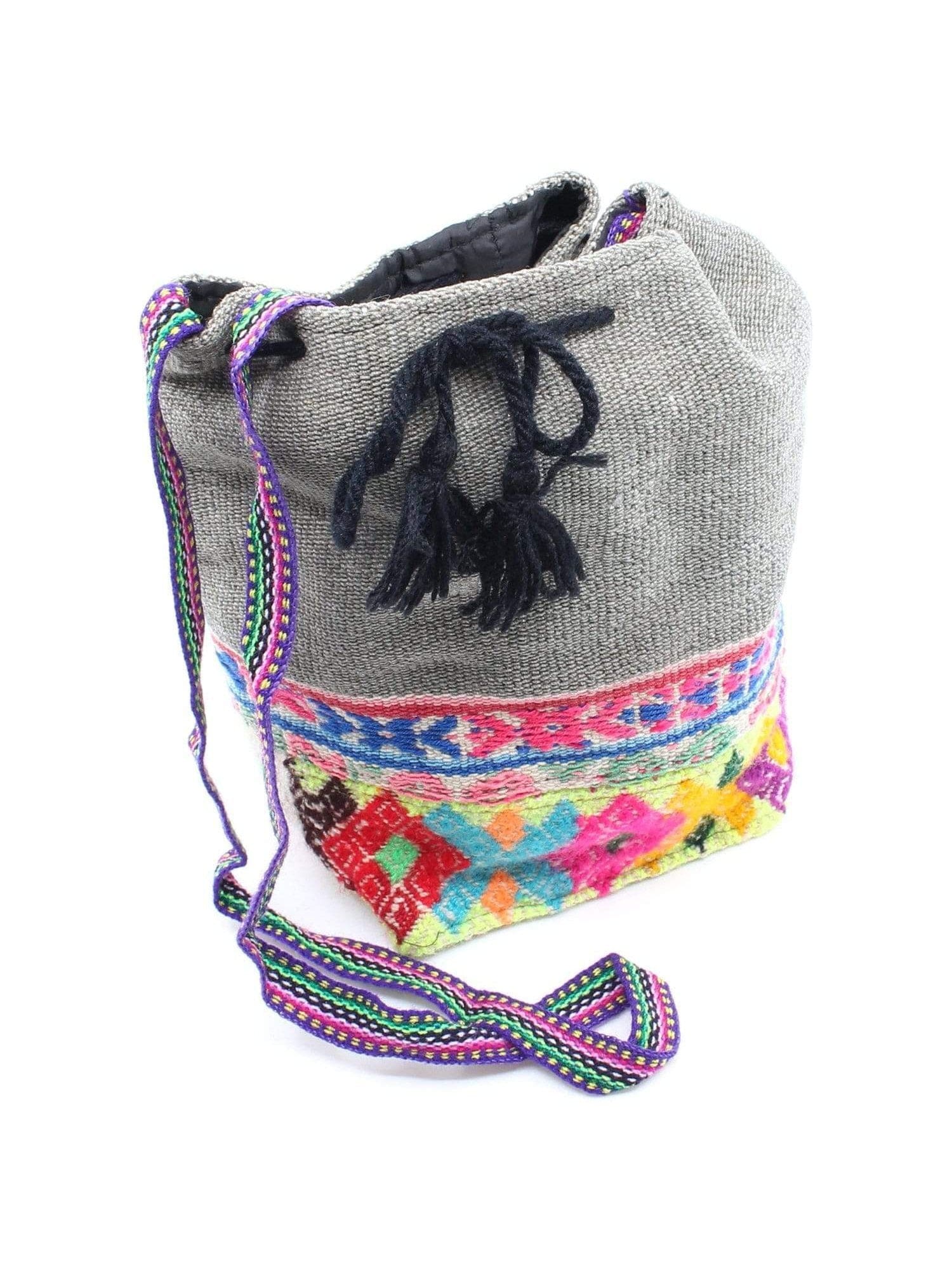 Peruvian Vintage Textile Drawstring Bag - Image 3