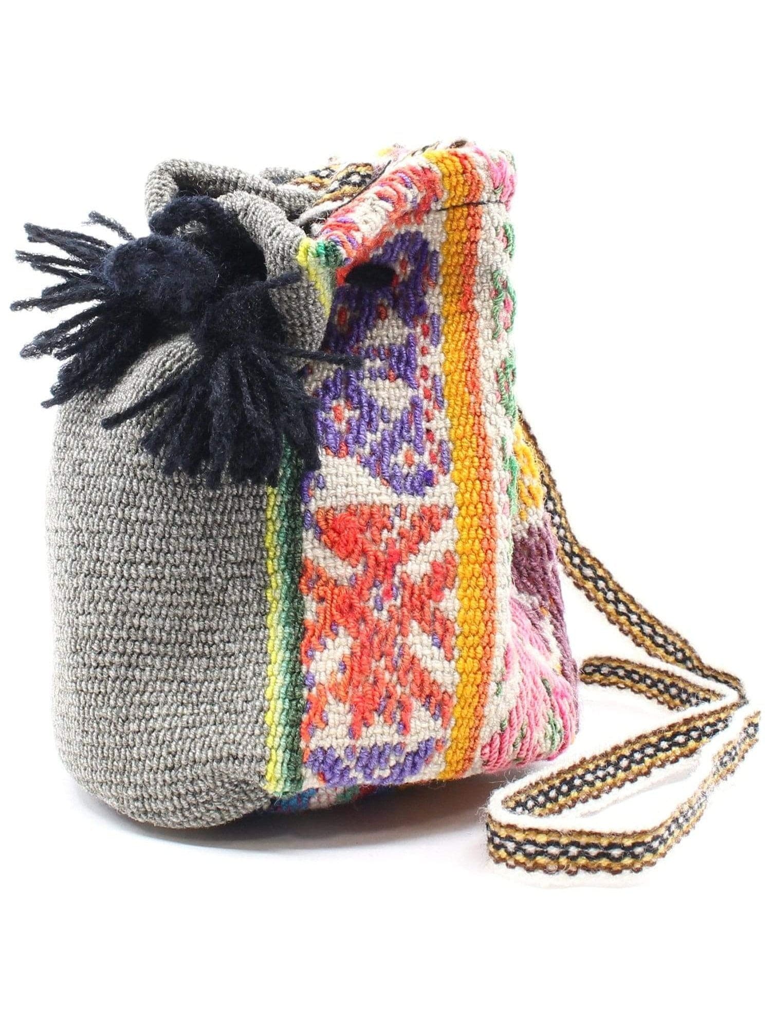 Peruvian Vintage Textile Drawstring Bag - Small - Image 3