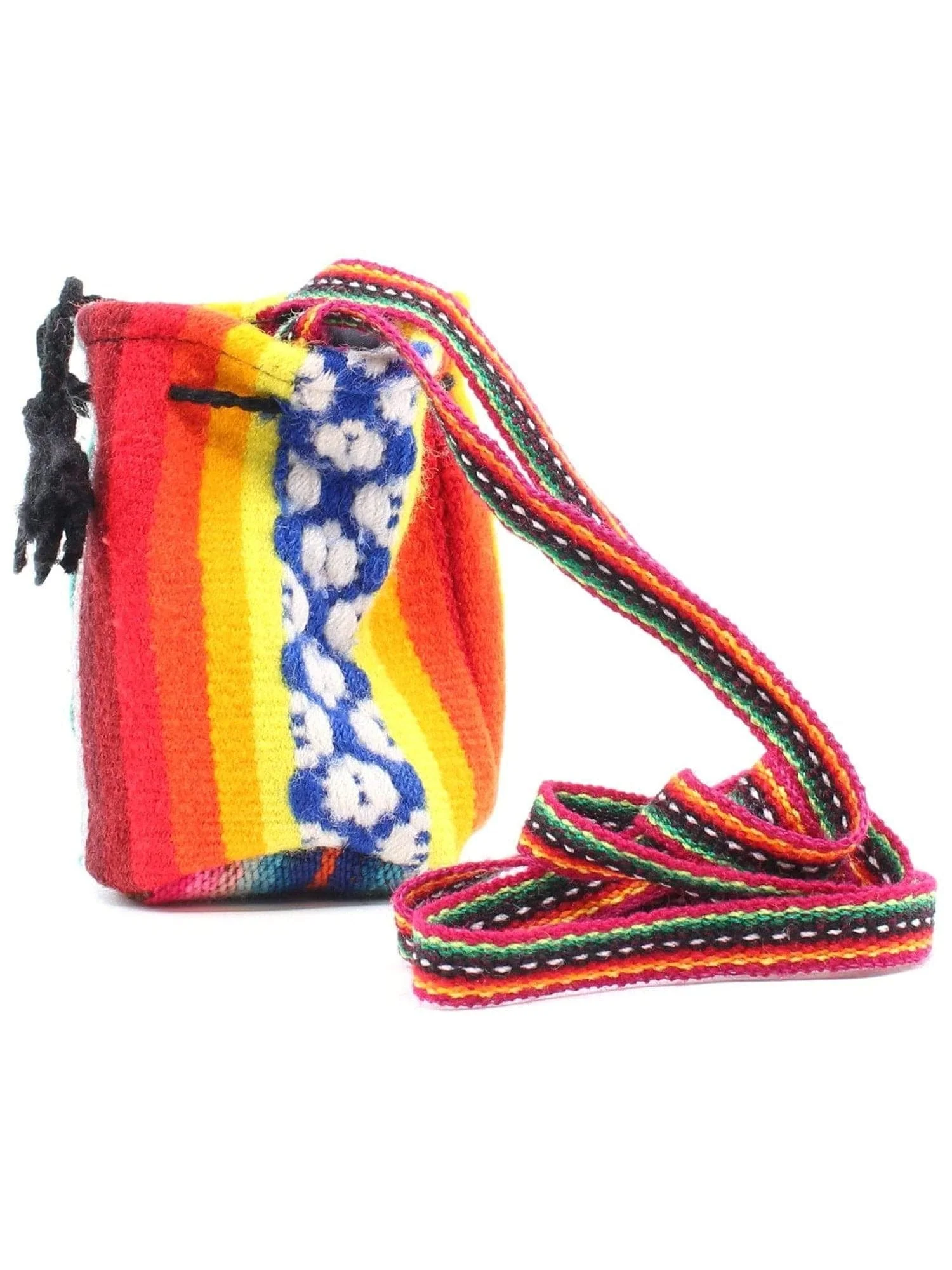 Peruvian Vintage Textile Drawstring Bag - Small - Image 4