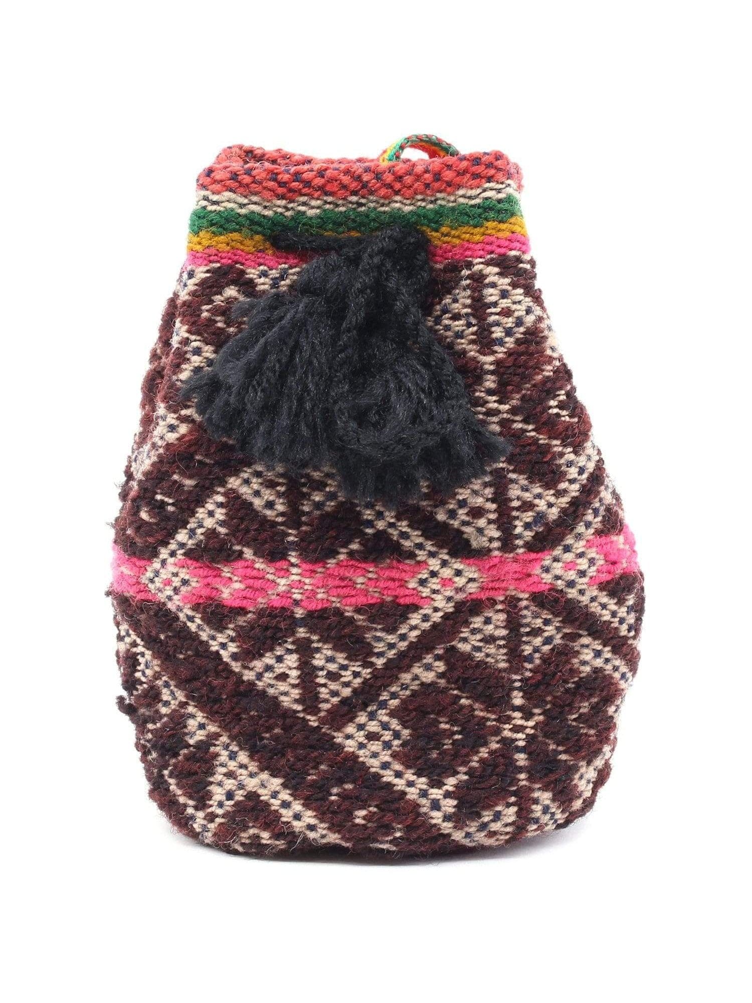 Peruvian Vintage Textile Drawstring Bag - Small - Image 5