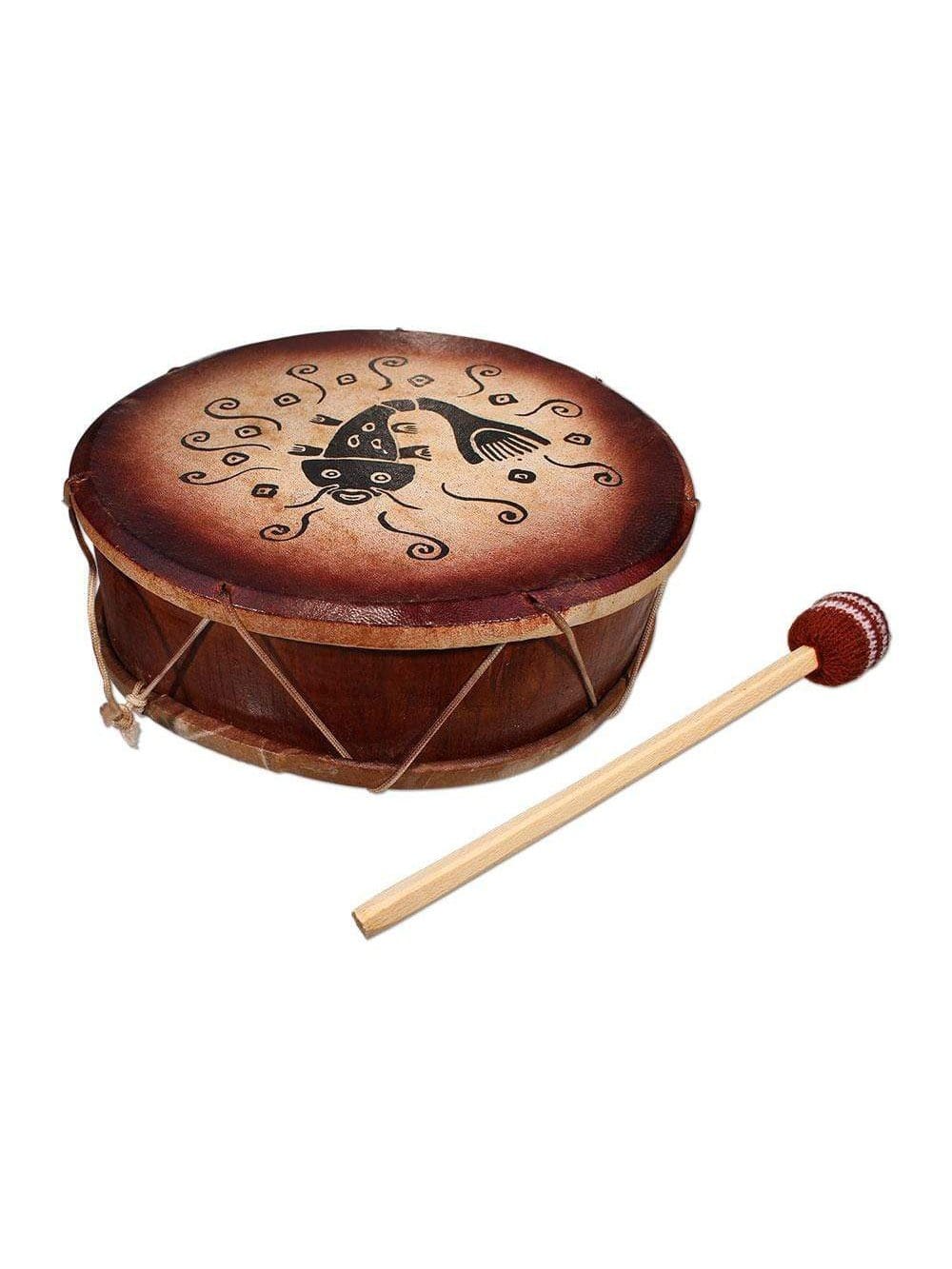 Peruvian Round Two-Sided Hand Drum -9-10 in - Image 11