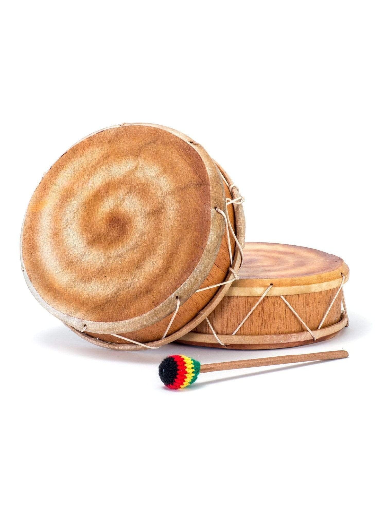 Peruvian Round Two-Sided Hand Drum -9-10 in - Image 2