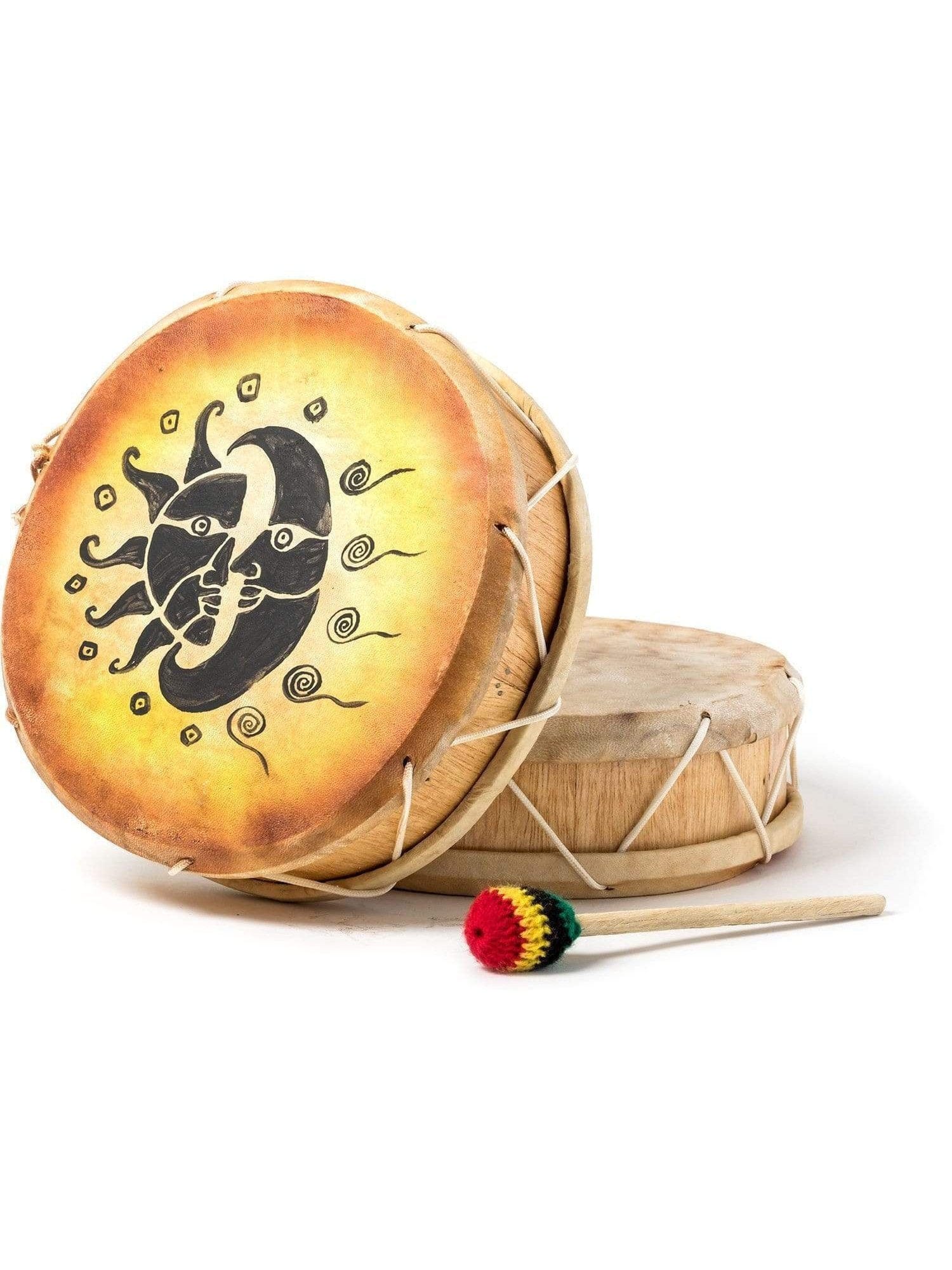 Peruvian Round Two-Sided Hand Drum -9-10 in - Image 7