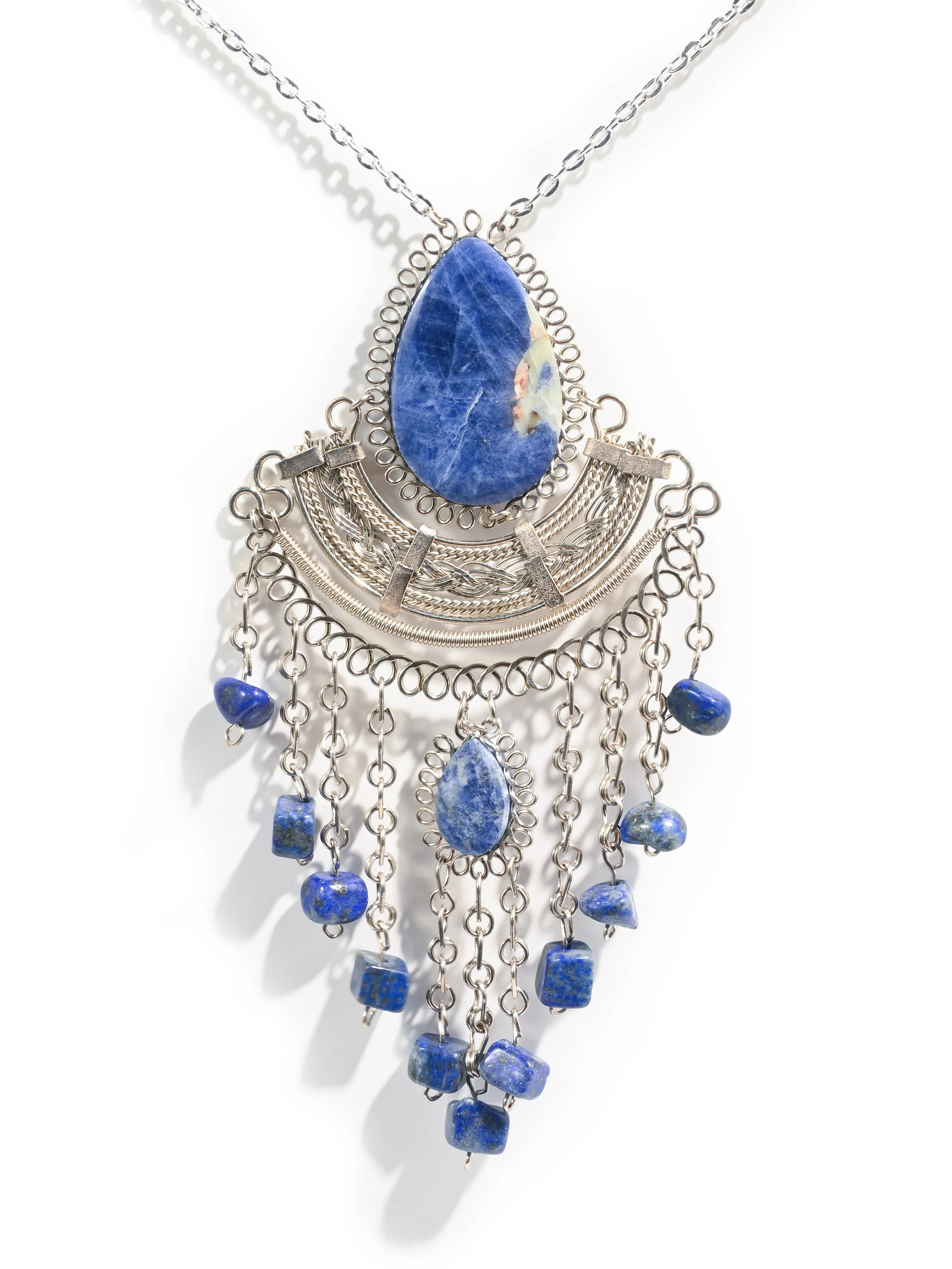 Alpaca Silver Choker - Lapis Lazuli - Image 3