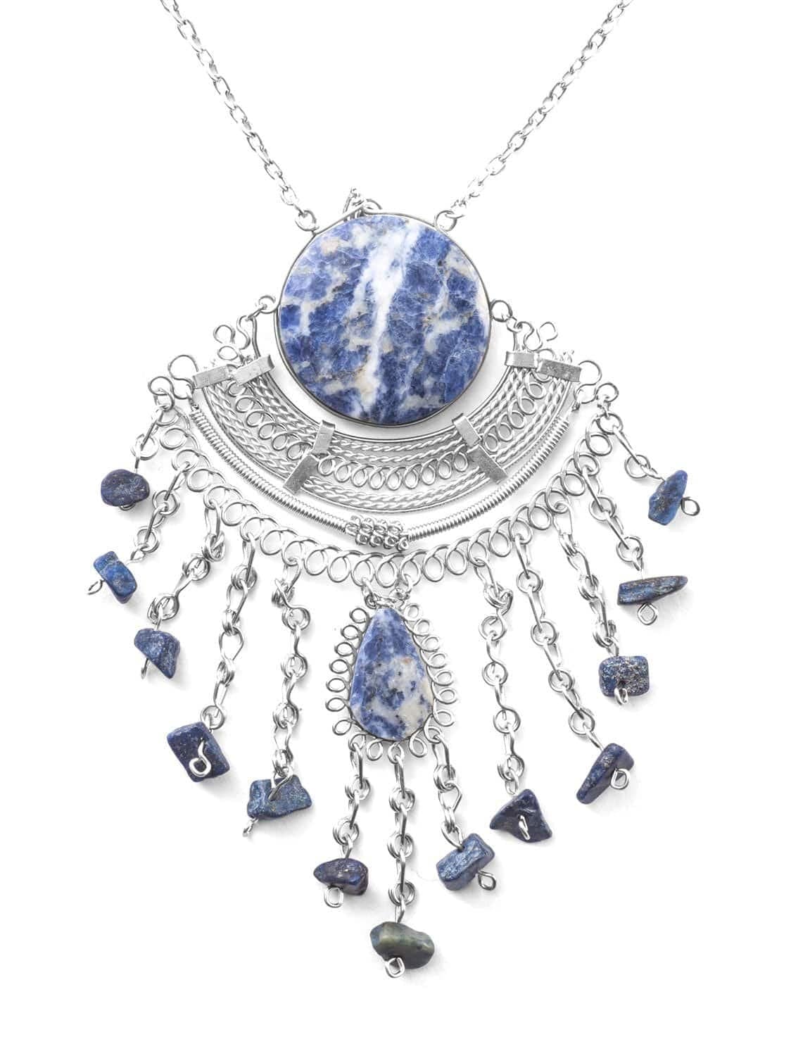 Alpaca Silver Choker - Lapis Lazuli - Image 5