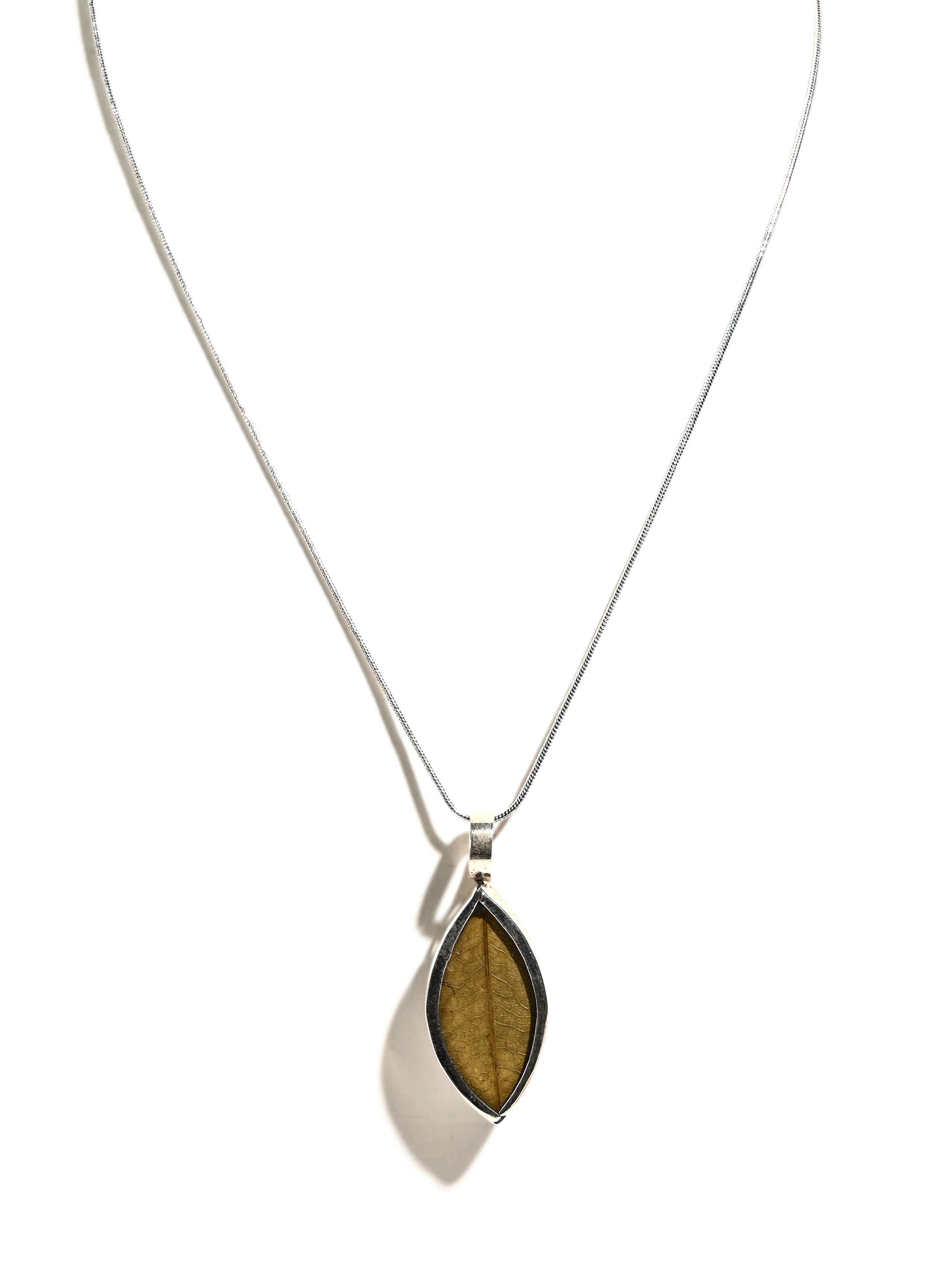 Peruvian Silver Coca Leaf Necklace - Image 2