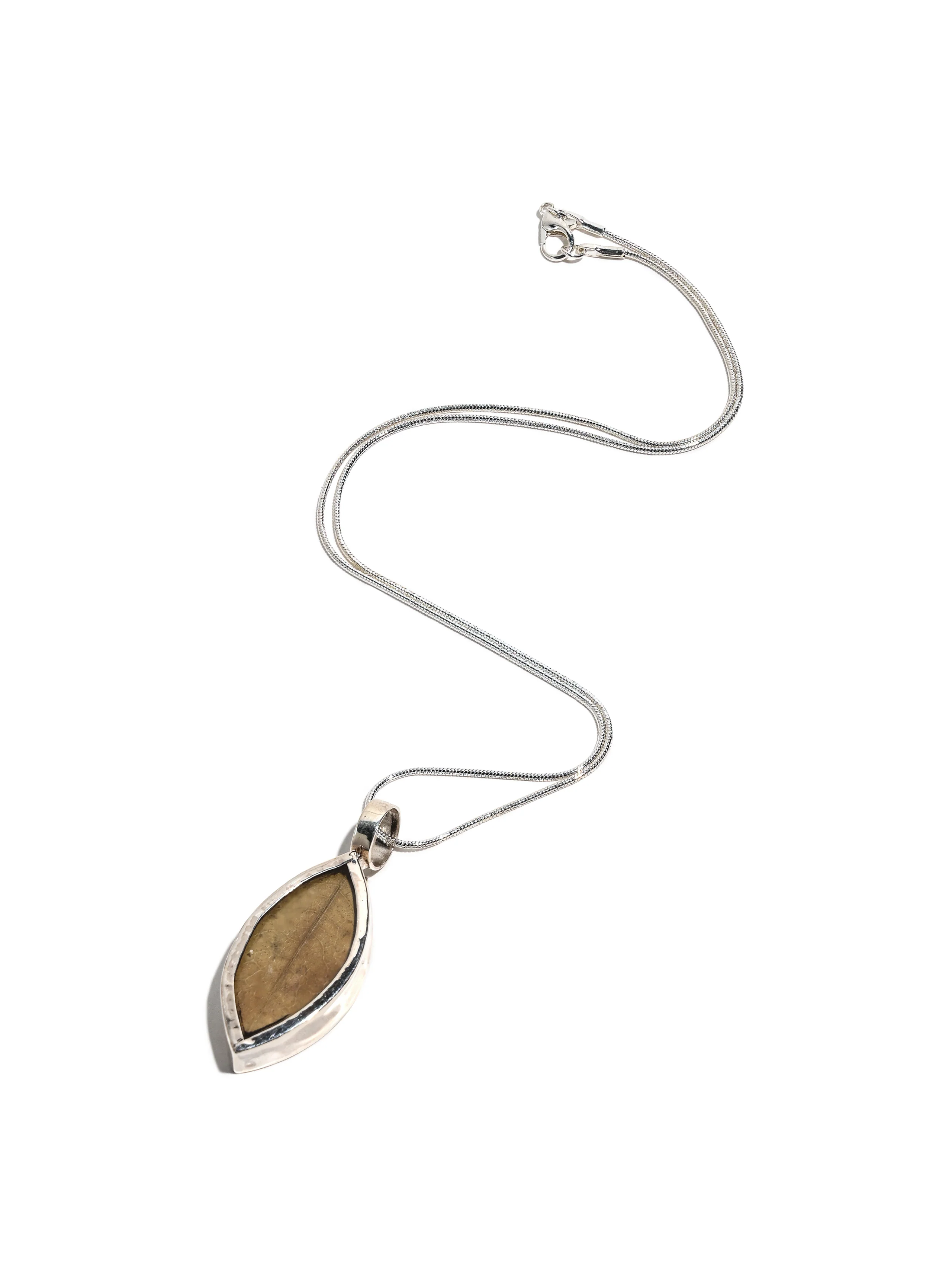 Peruvian Silver Coca Leaf Necklace - Image 3