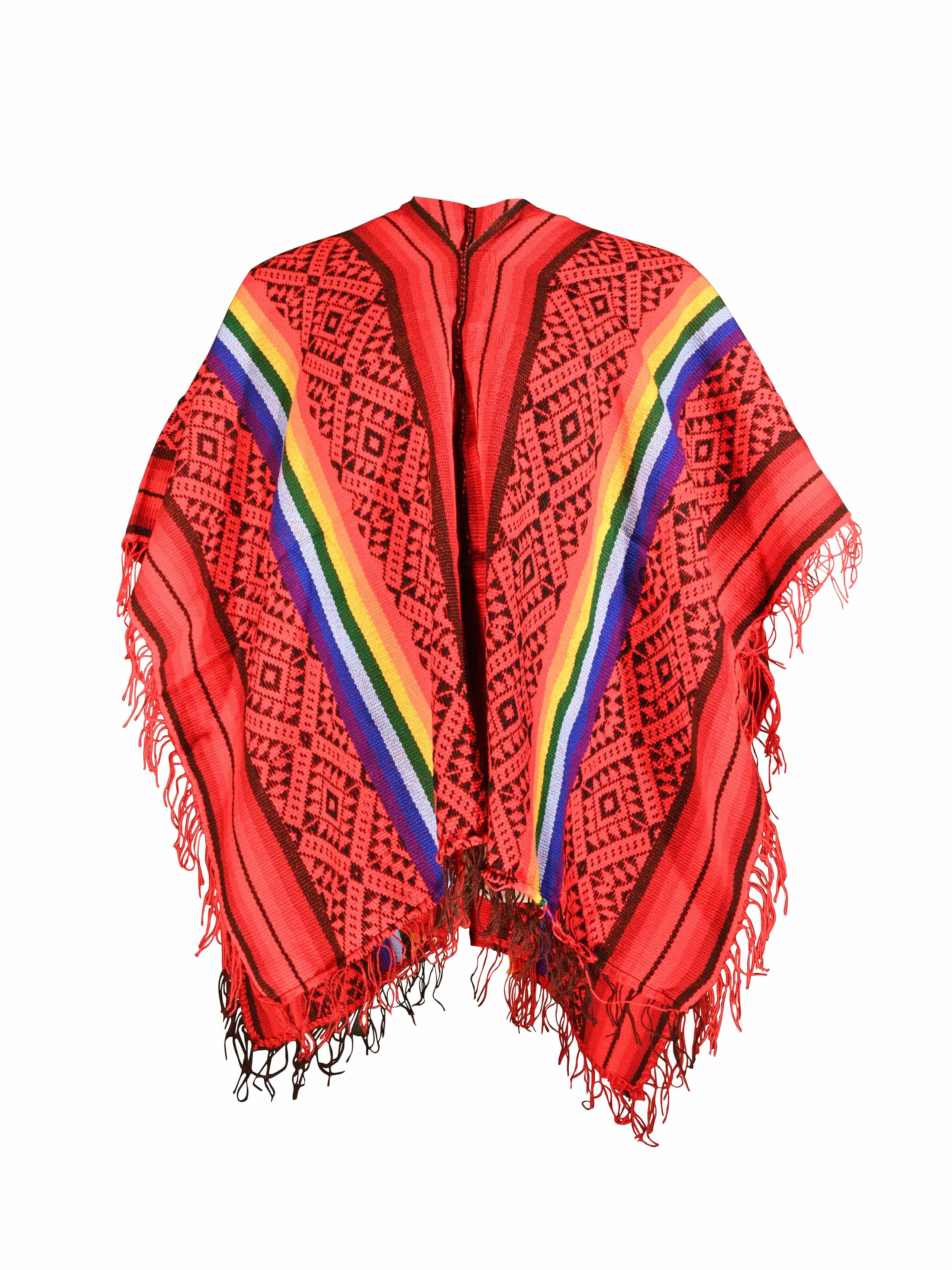 Peruvian Traditional Wool Blend Poncho - Image 2