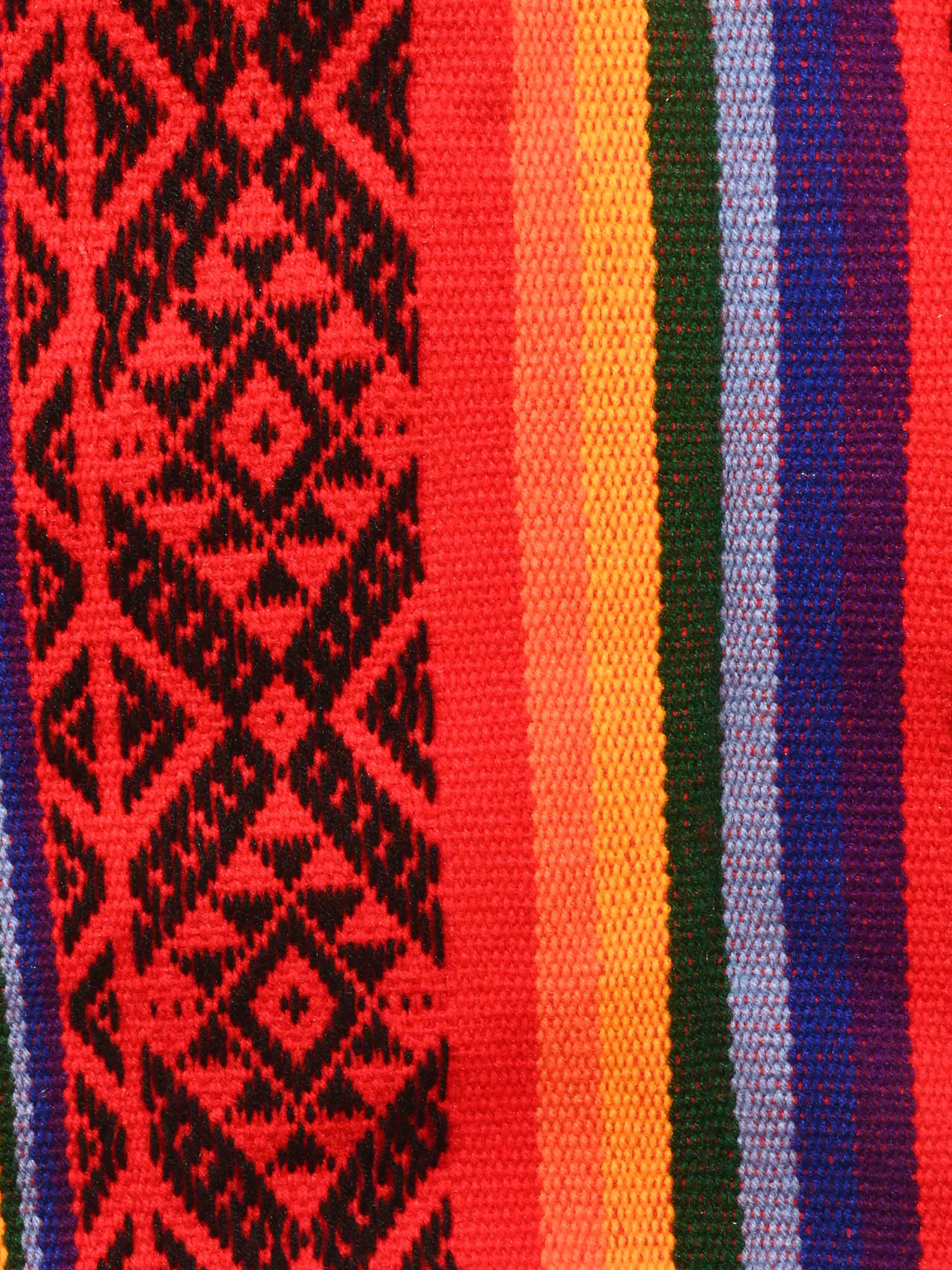 Peruvian Traditional Wool Blend Poncho - Image 3