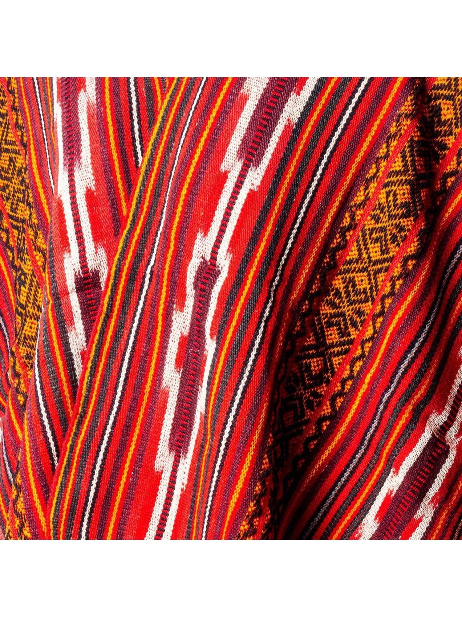 Peruvian Traditional Wool Poncho - Red Chakana - Image 2
