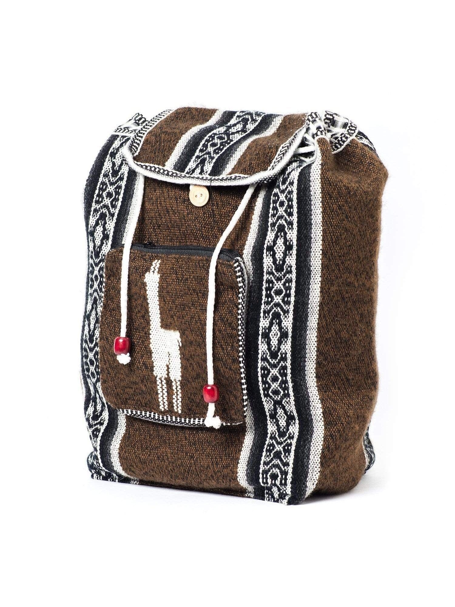 Peruvian Wool Backpack w/ Llama Pocket - Image 3