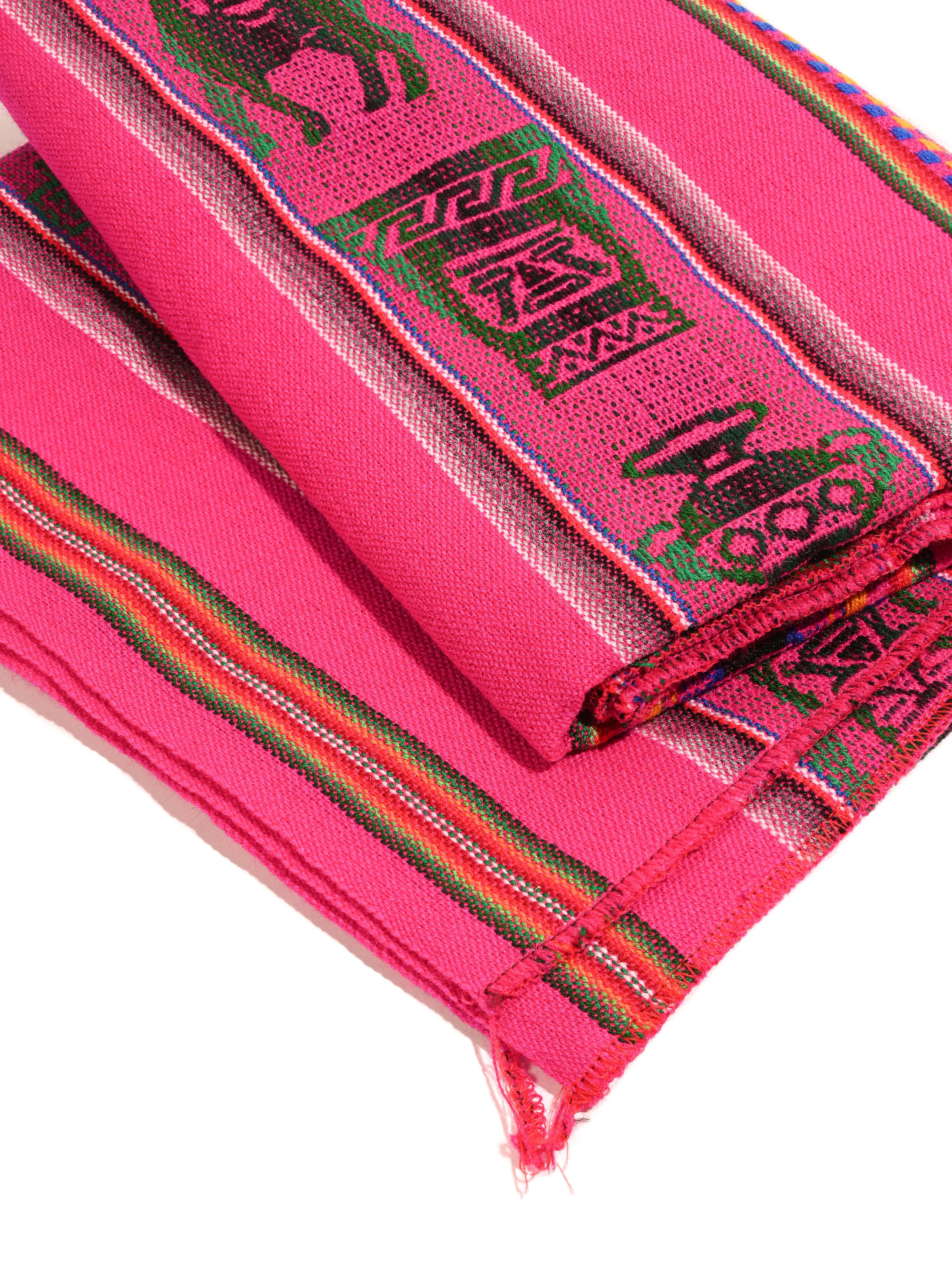 Peruvian Woven Throw - Magenta - Image 3
