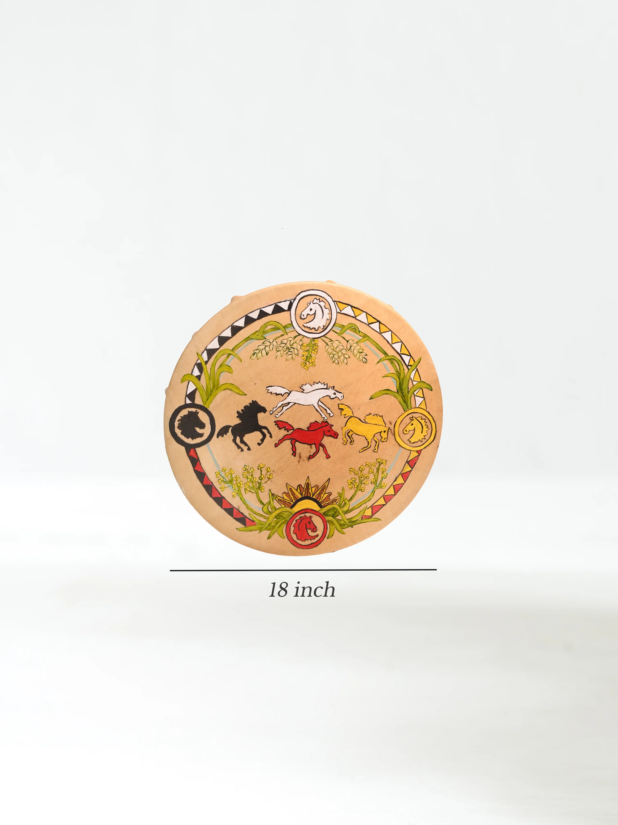 Plant Spirit Horses Buffalo Hide Drum - Image 5