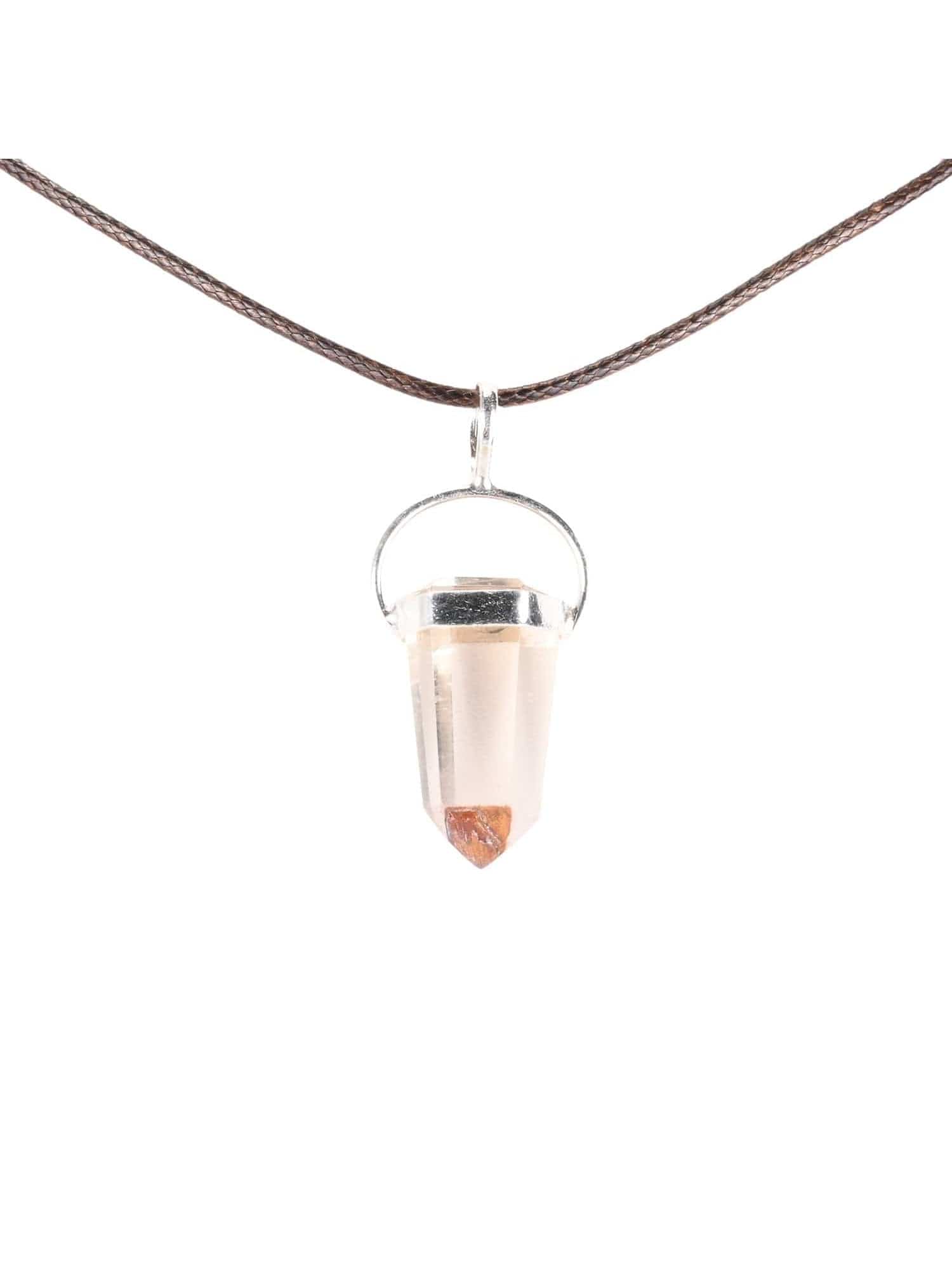 Polished Lithium Quartz Pendant Necklace - Image 4