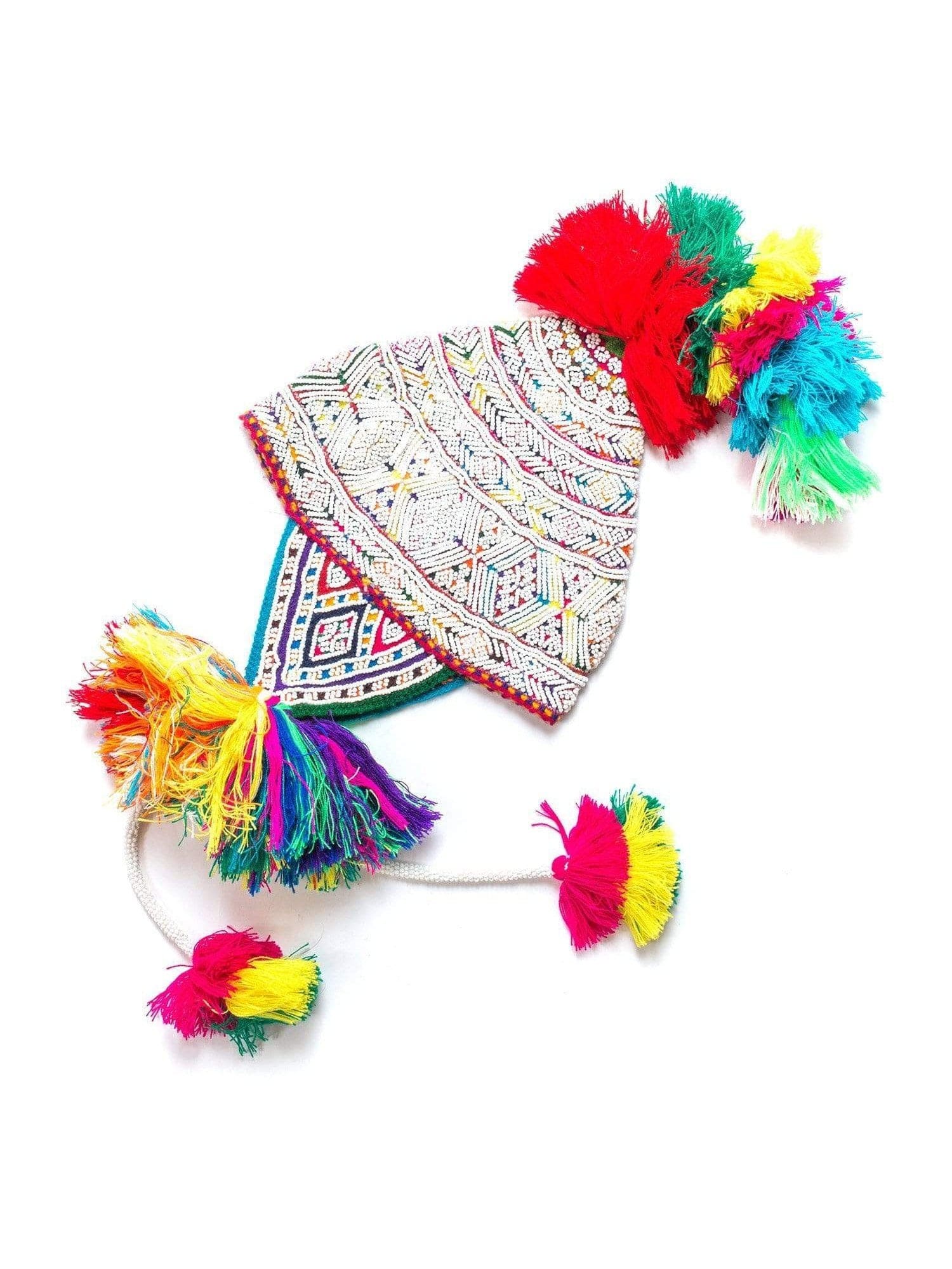 Q'ero Andean Ch'ullo Cap - Beaded, Ceremonial - Image 2