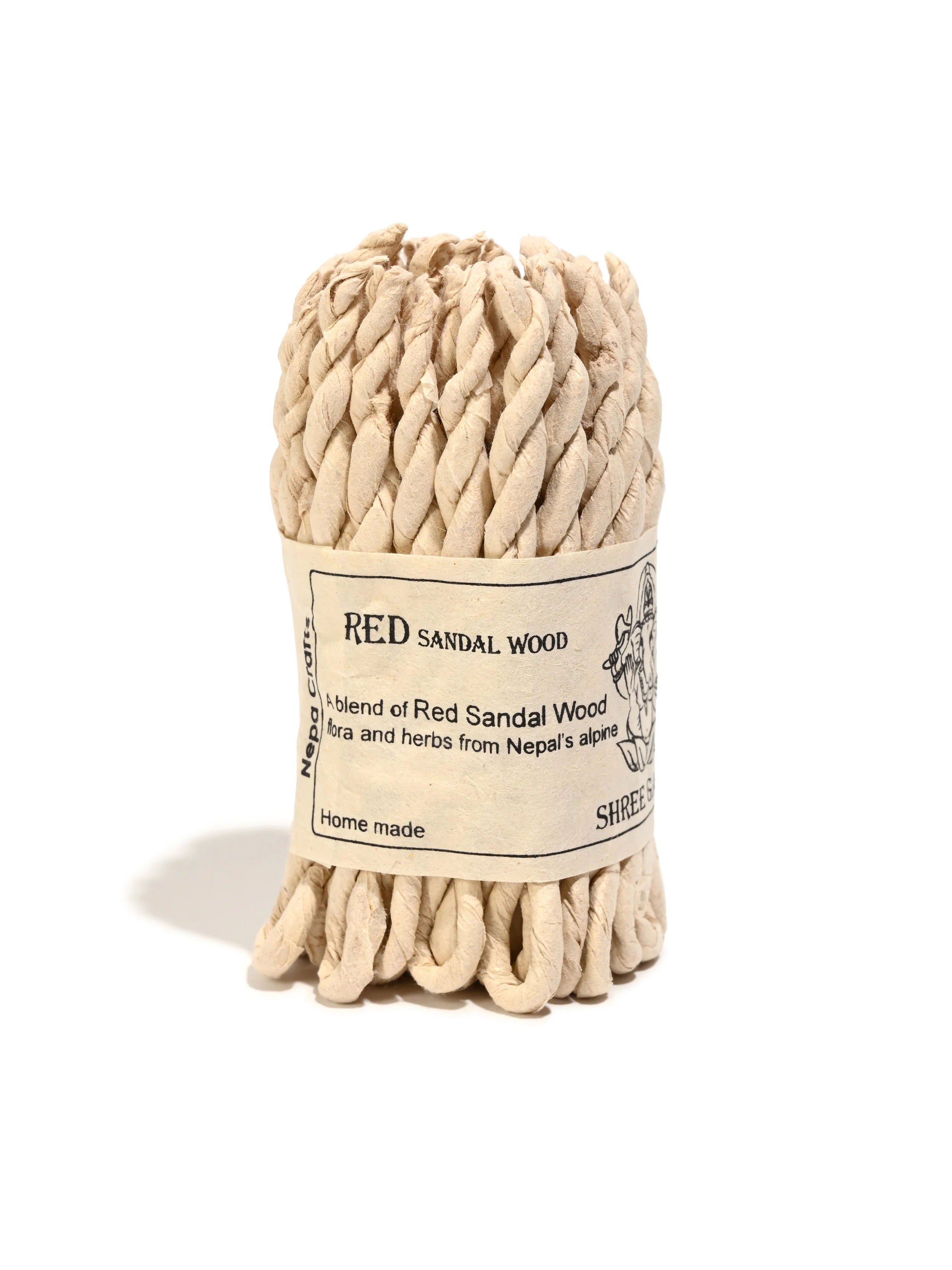 Red & White Sandalwood Shree Ganesh Rope Incense - Image 4