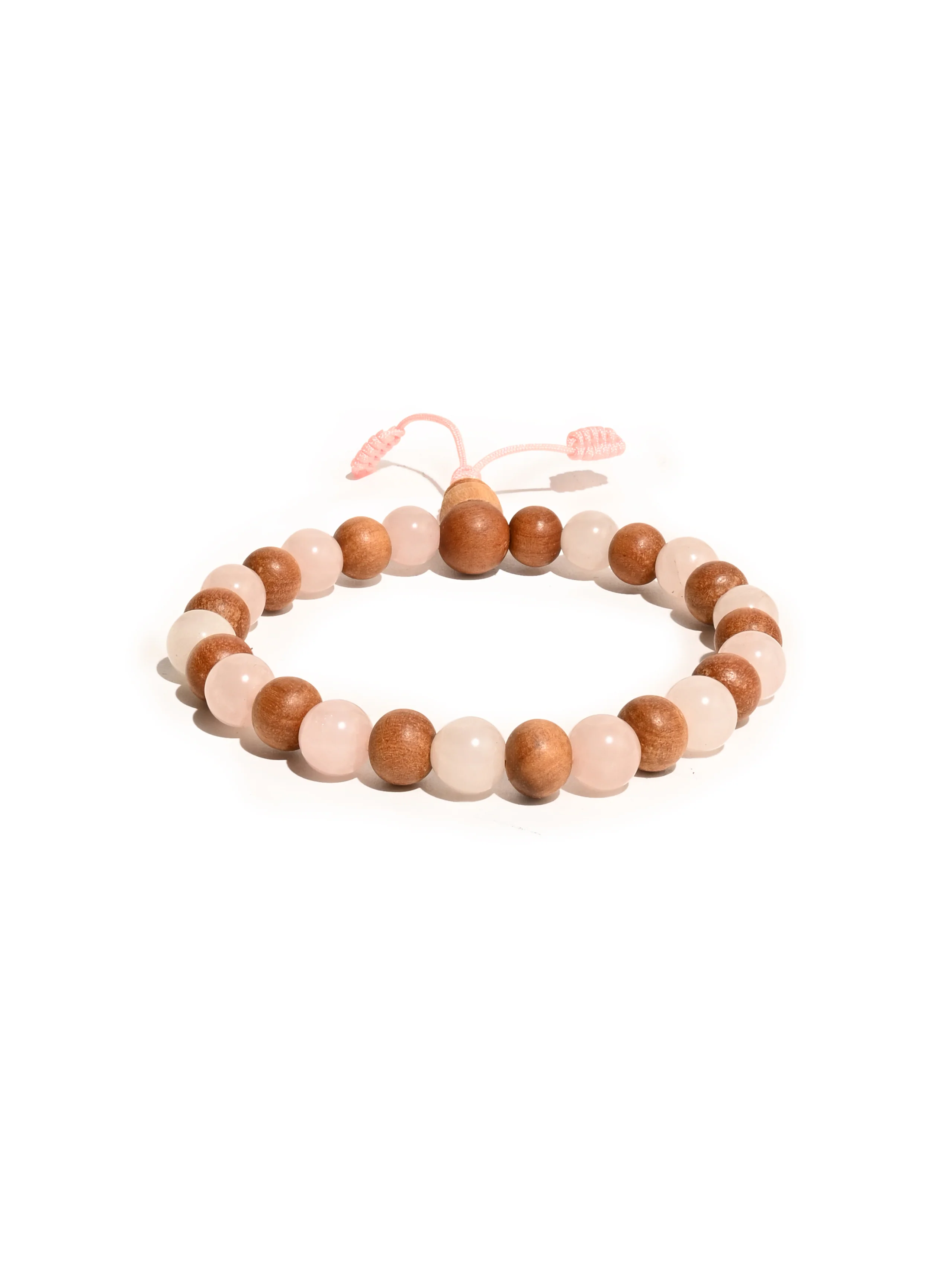 Rose Quartz & Sandalwood Wrist Mala