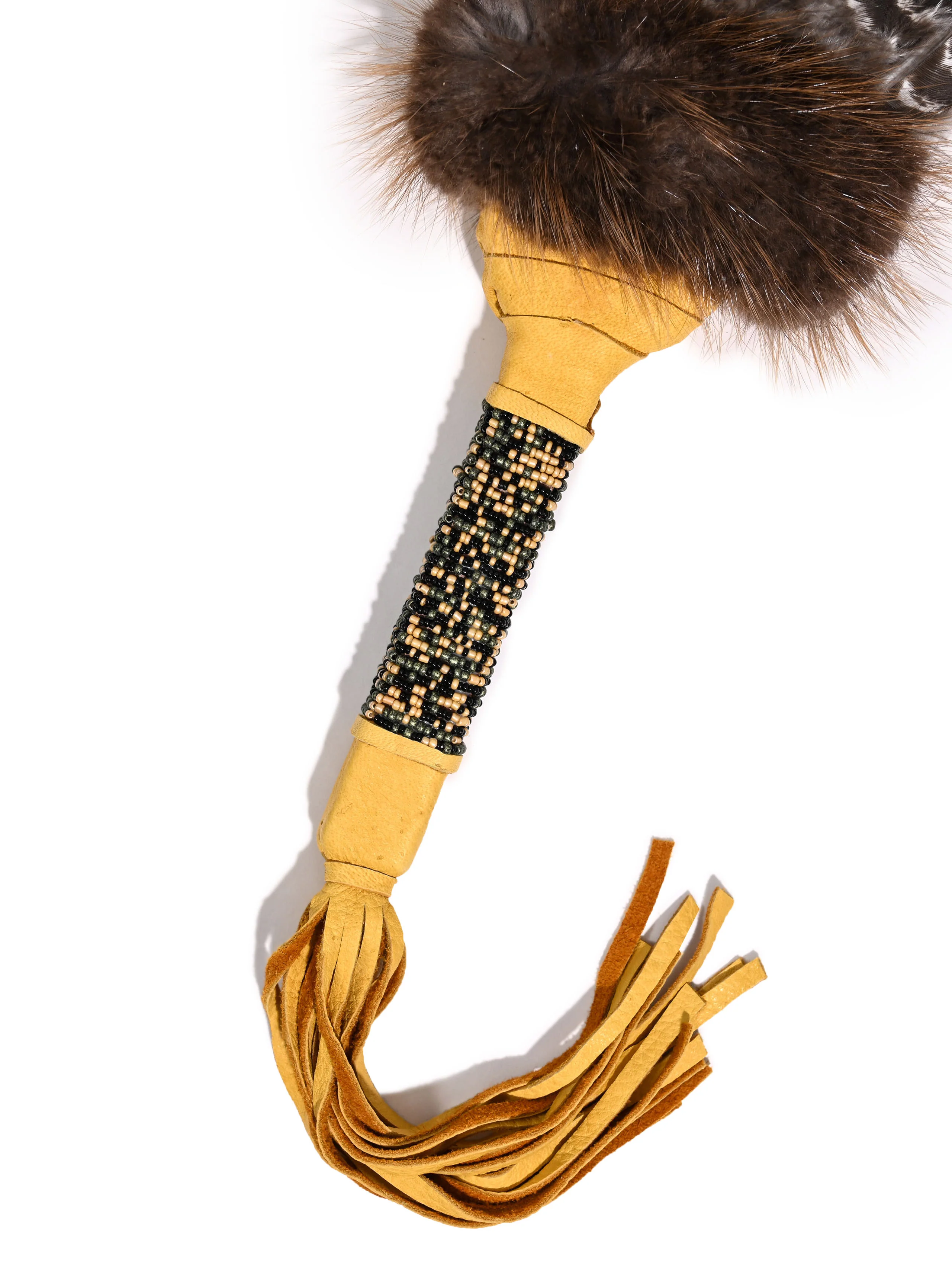 Sacred Prayer Feather Fan with Beaded Handle - Image 11