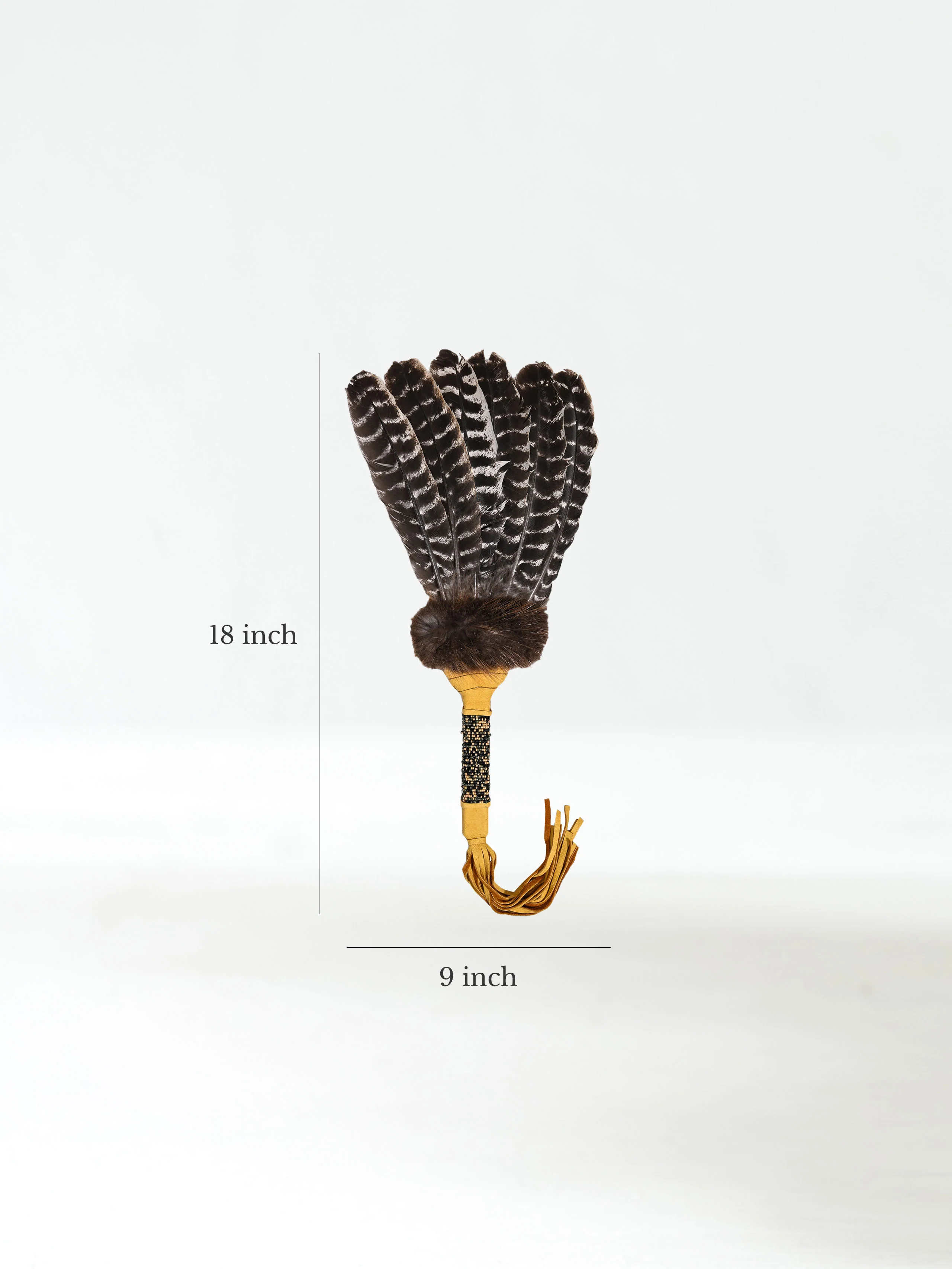 Sacred Prayer Feather Fan with Beaded Handle - Image 12