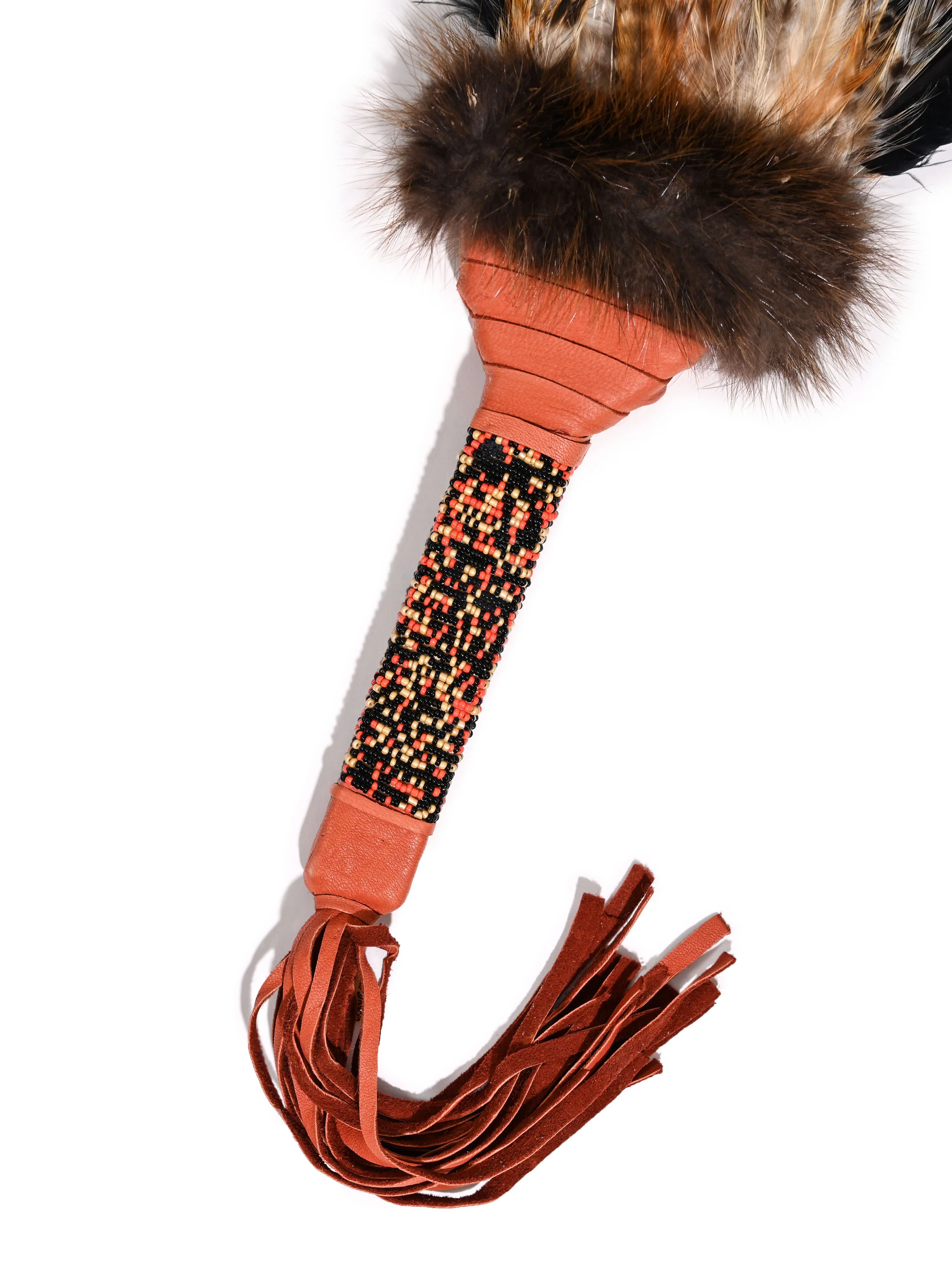 Sacred Prayer Feather Fan with Beaded Handle - Image 14
