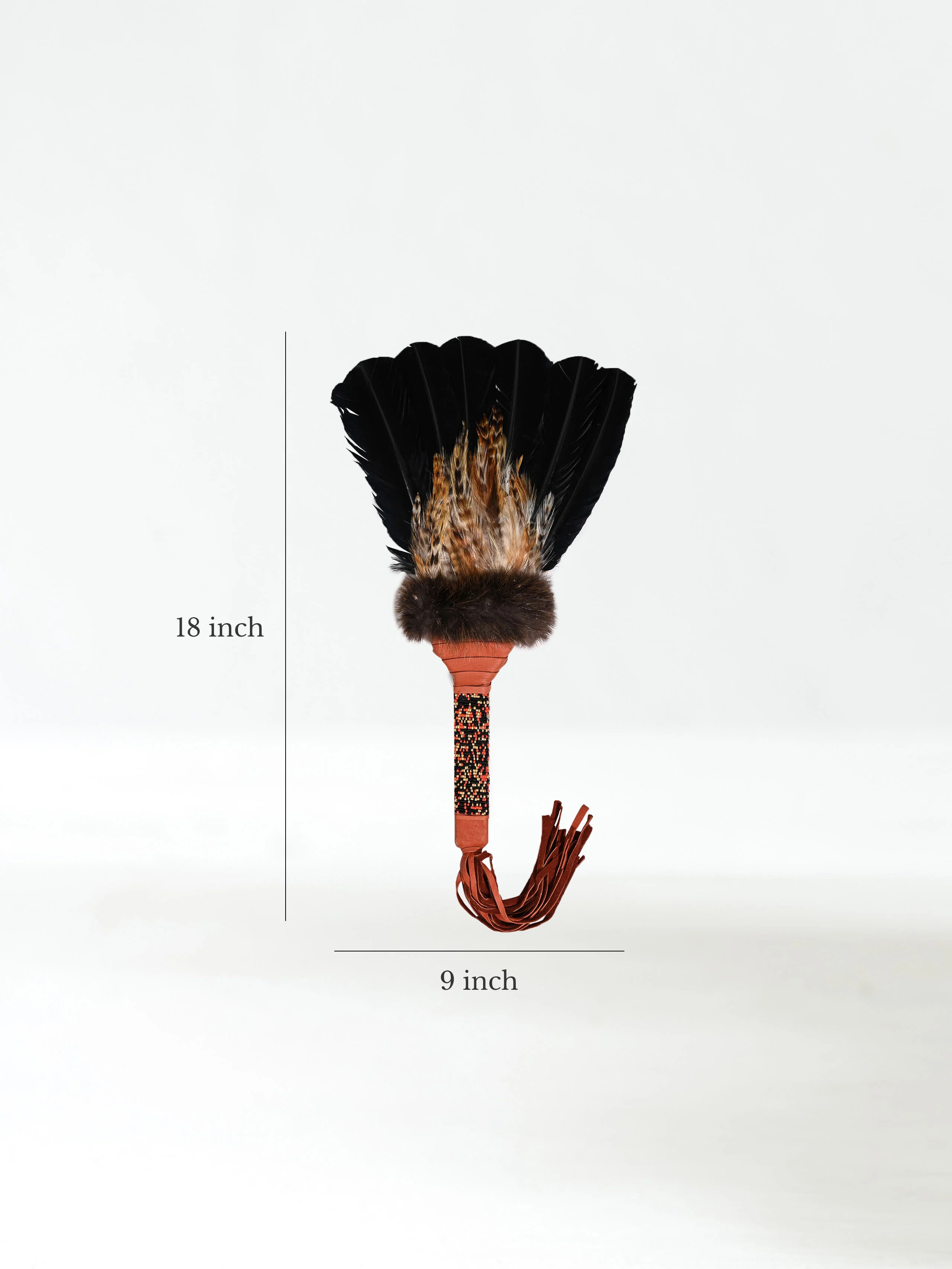 Sacred Prayer Feather Fan with Beaded Handle - Image 15