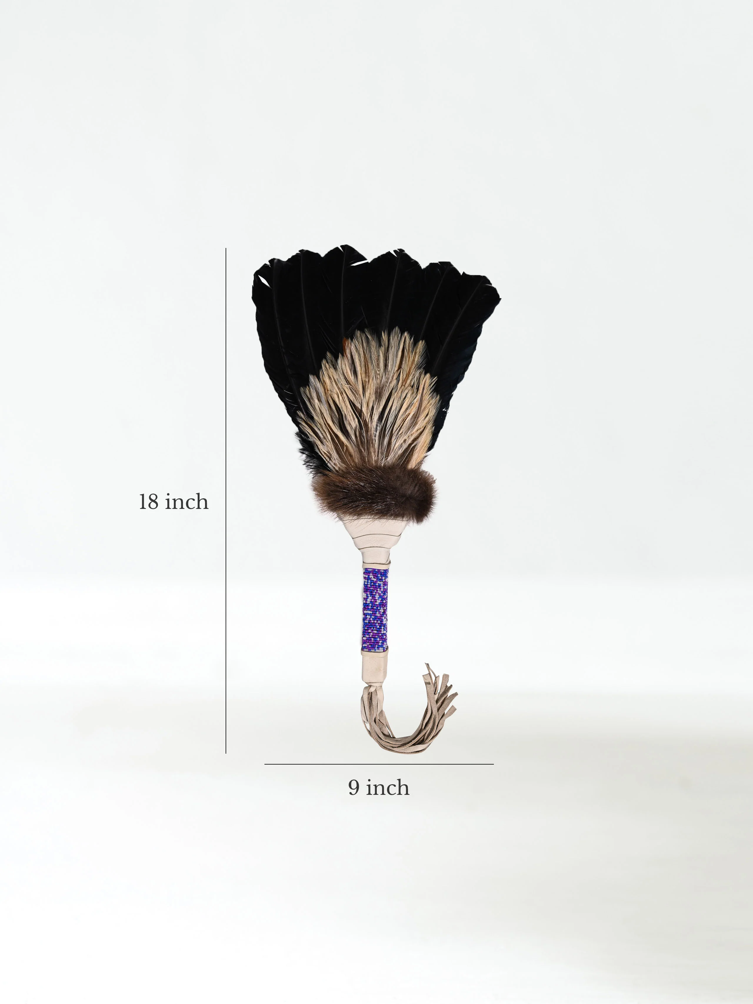 Sacred Prayer Feather Fan with Beaded Handle - Image 18