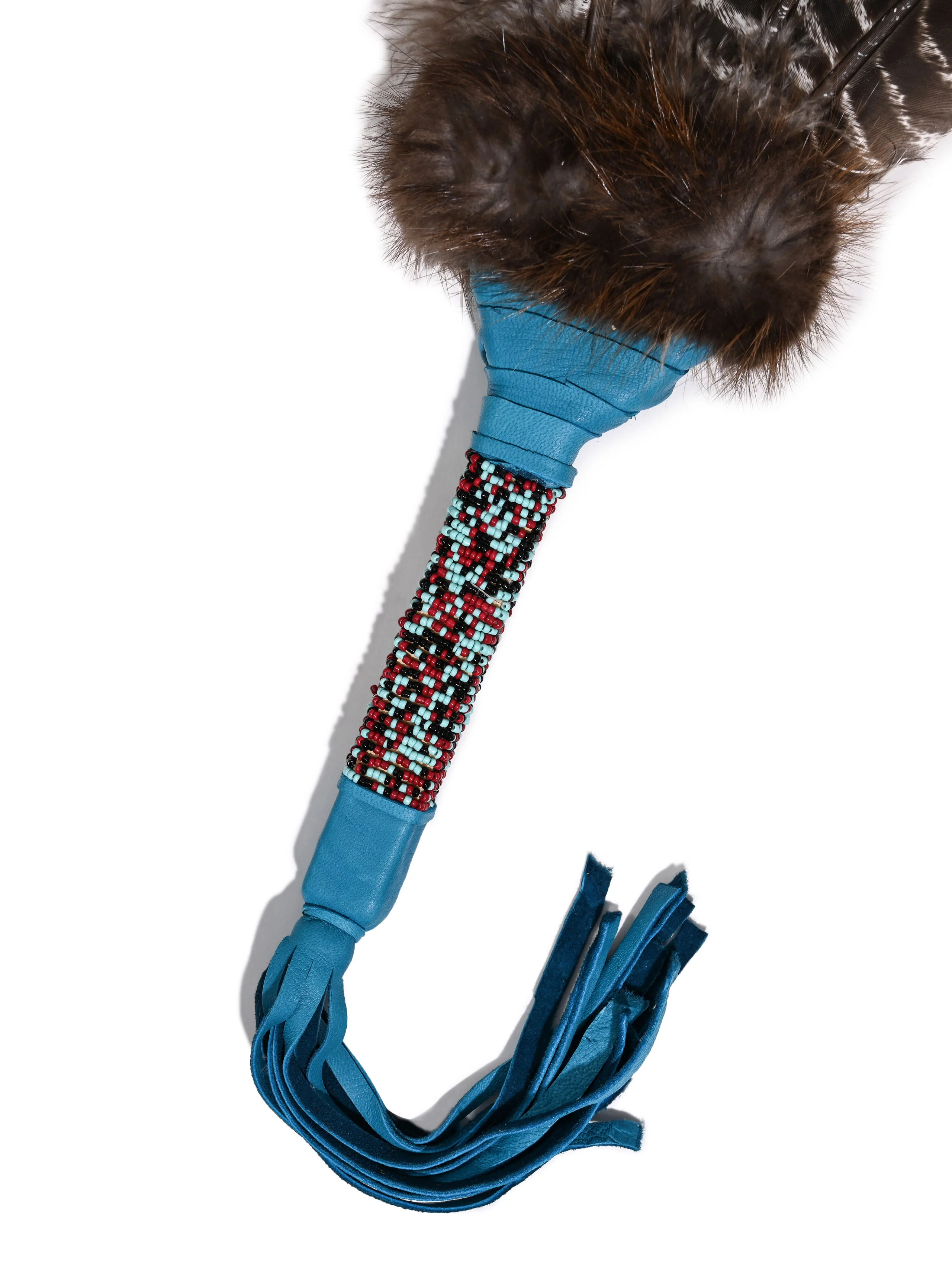 Sacred Prayer Feather Fan with Beaded Handle - Image 20