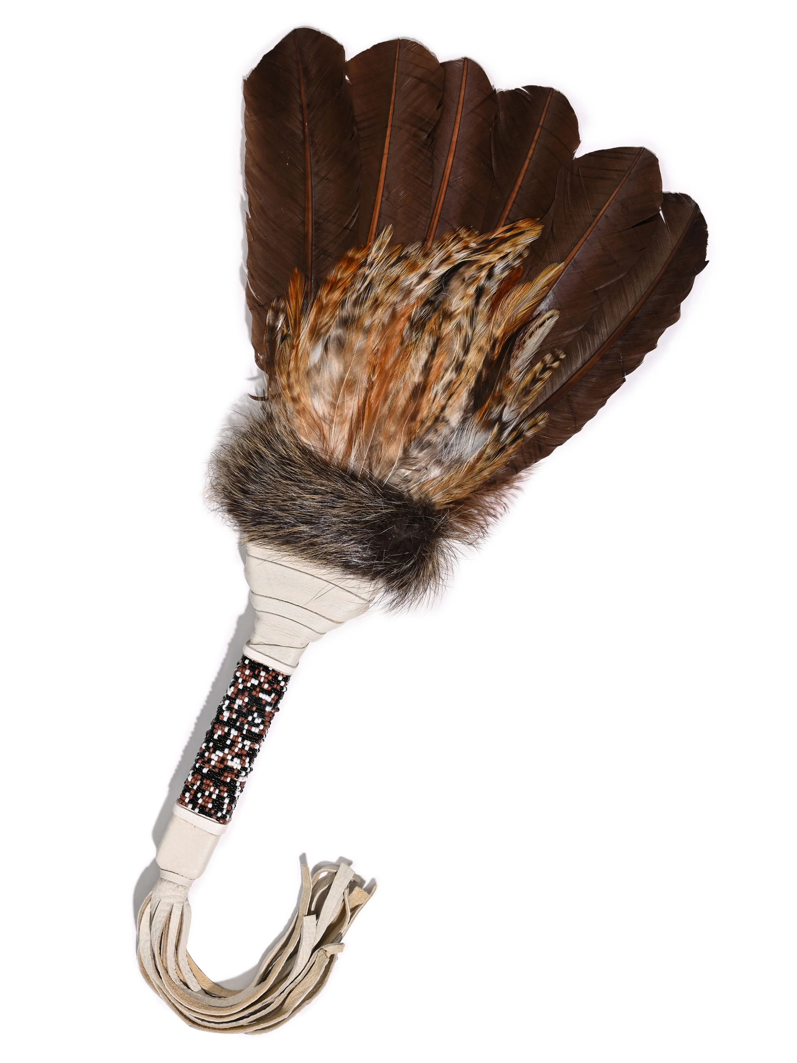 Sacred Prayer Feather Fan with Beaded Handle - Image 22