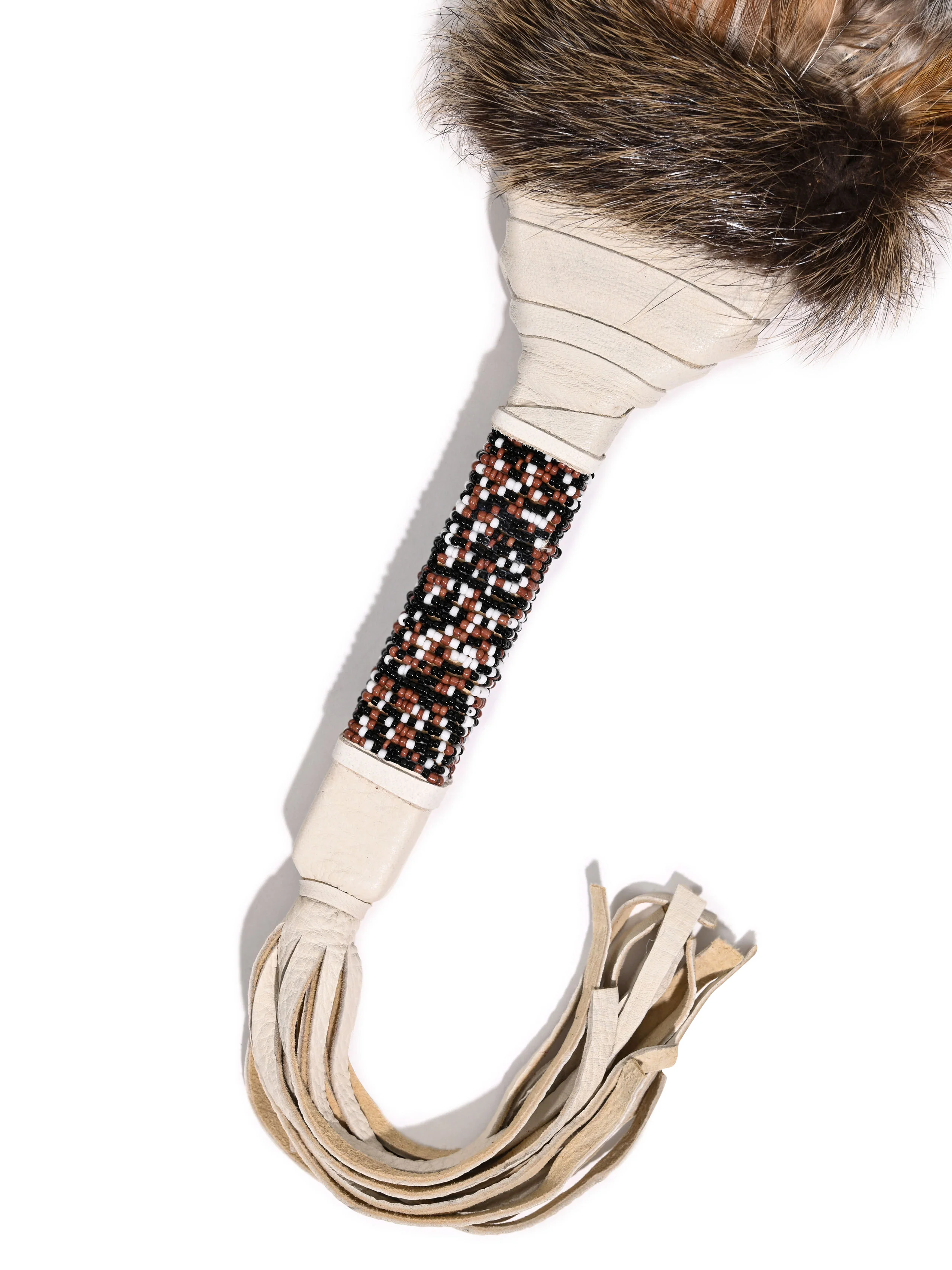 Sacred Prayer Feather Fan with Beaded Handle - Image 23