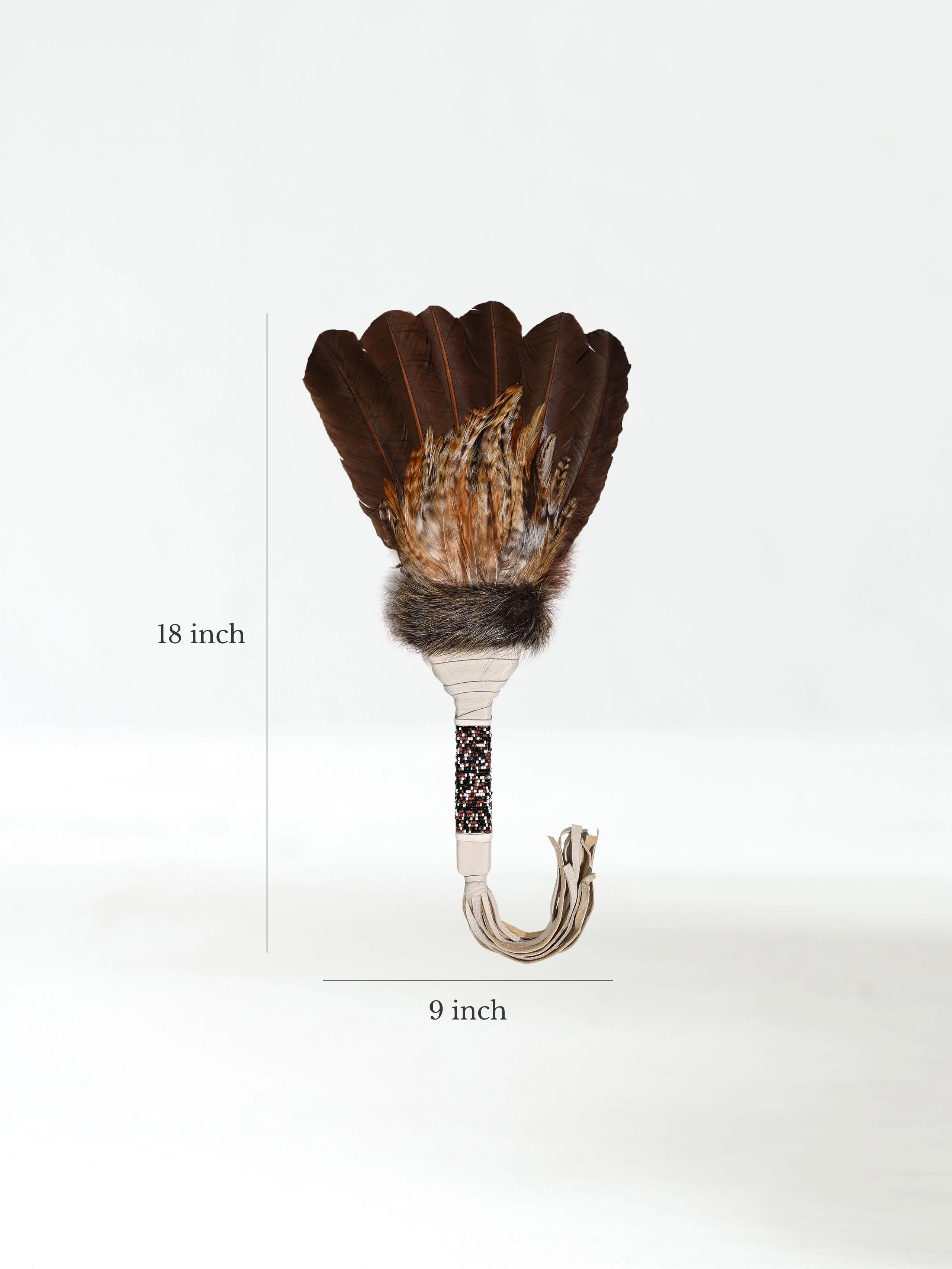 Sacred Prayer Feather Fan with Beaded Handle - Image 24