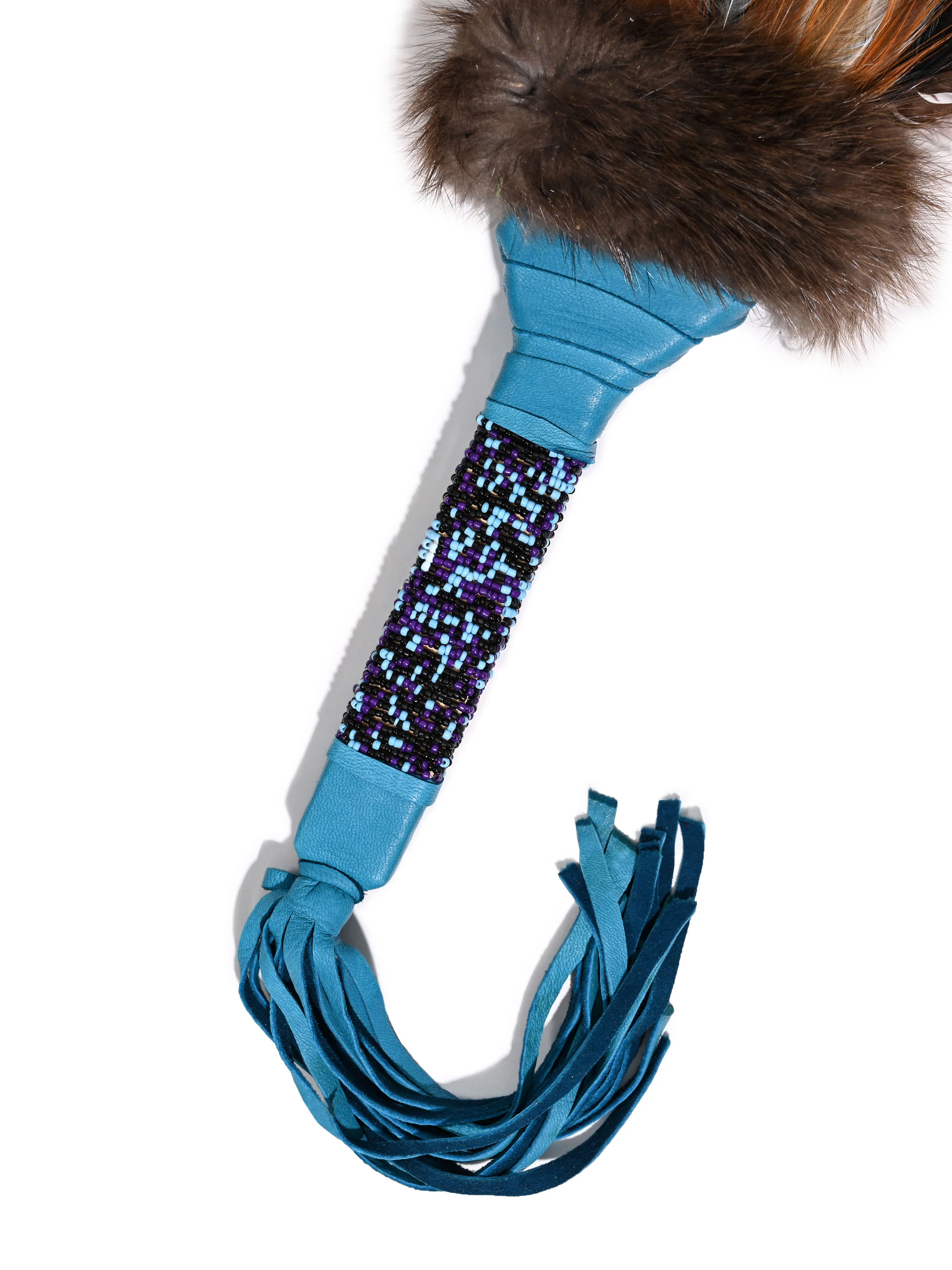 Sacred Prayer Feather Fan with Beaded Handle - Image 26