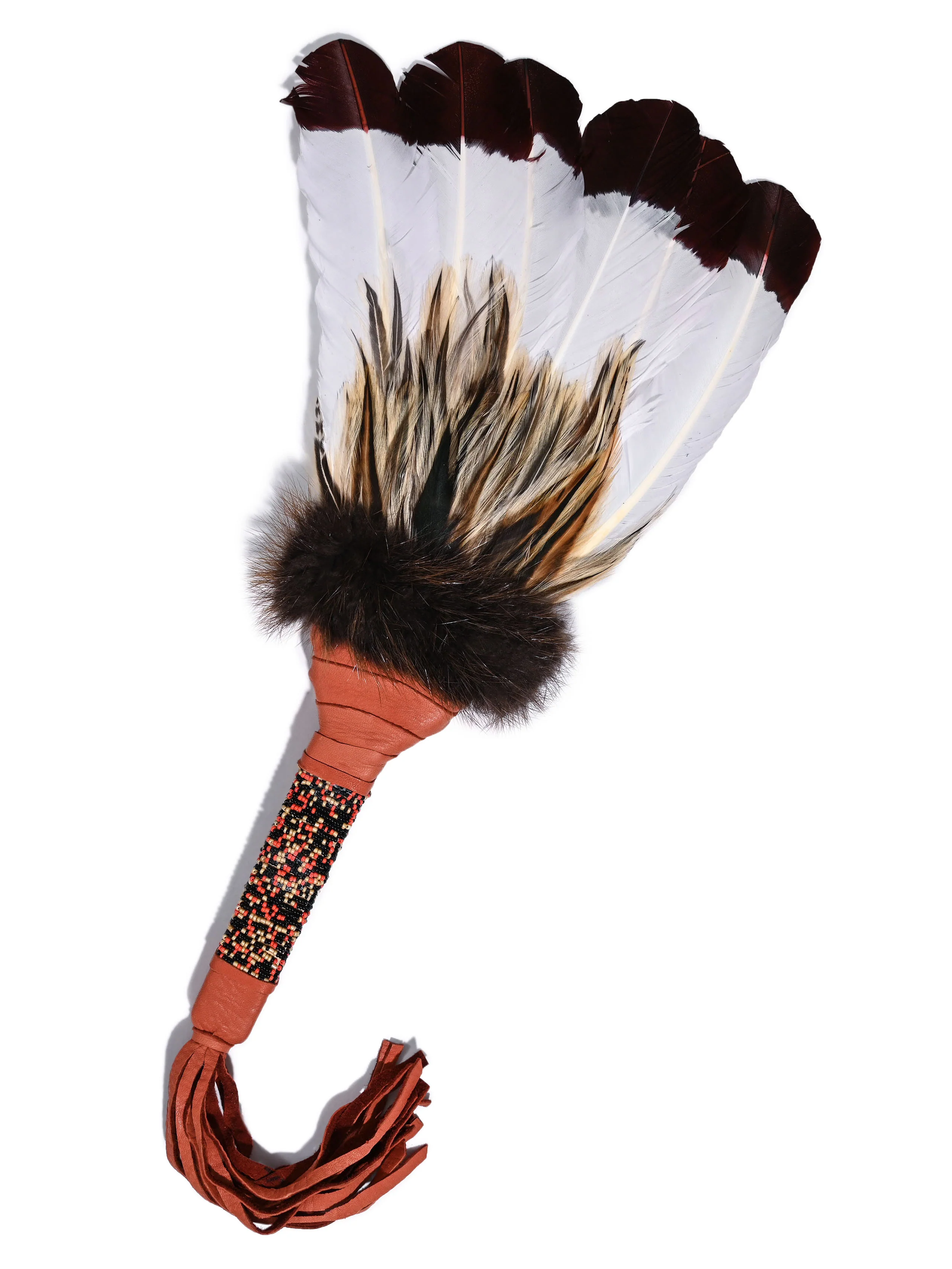 Sacred Prayer Feather Fan with Beaded Handle - Image 28