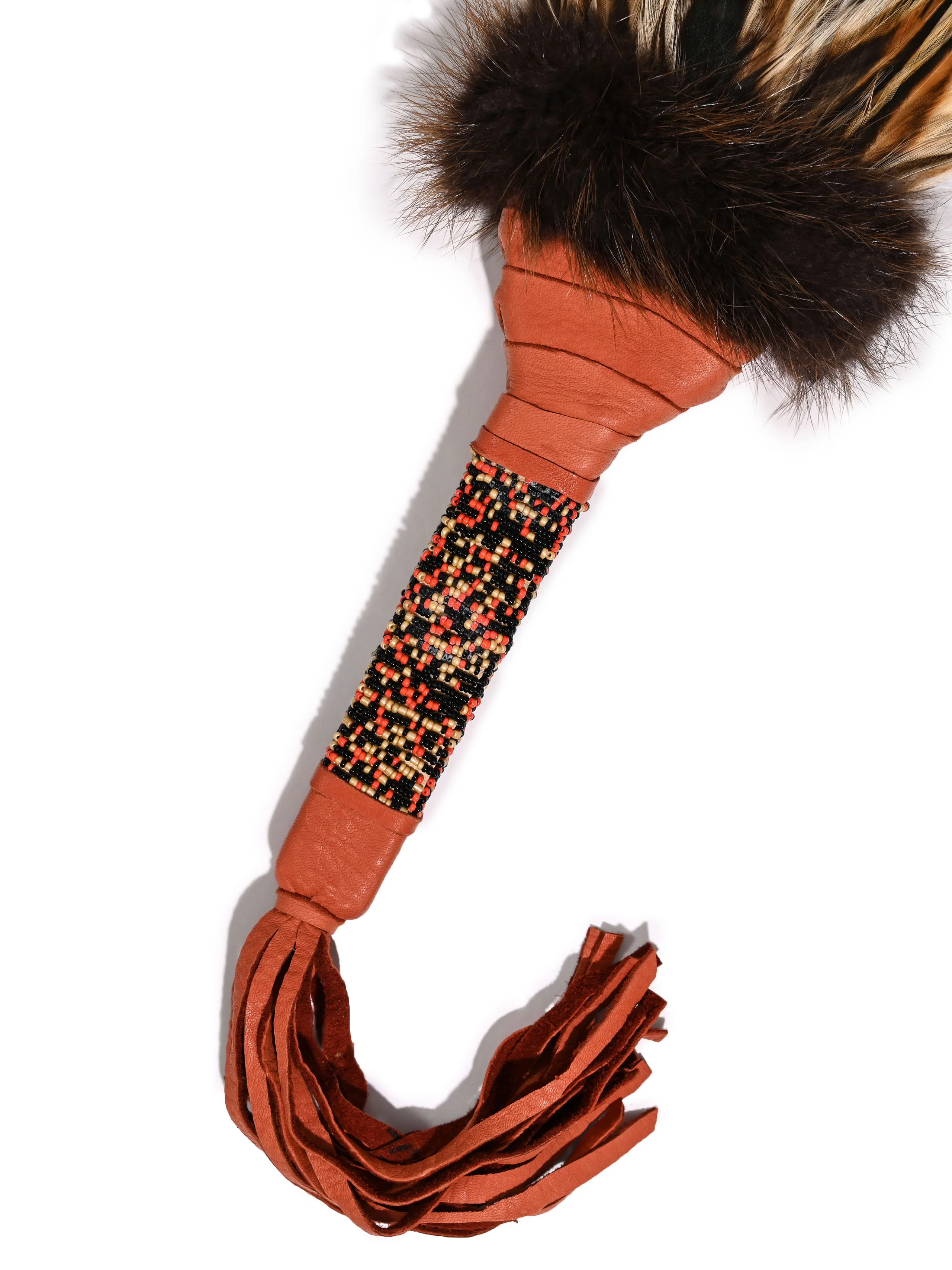 Sacred Prayer Feather Fan with Beaded Handle - Image 29