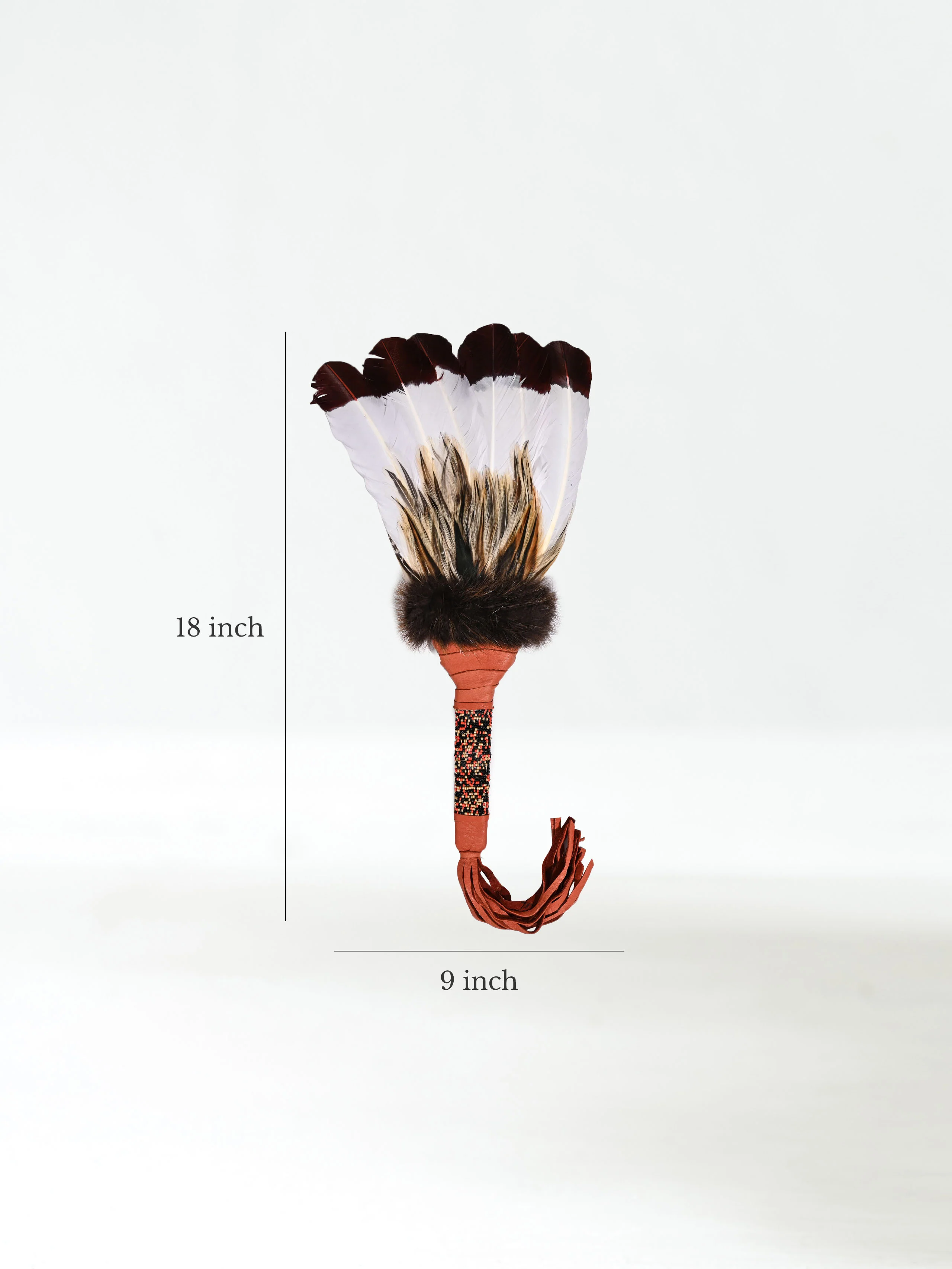 Sacred Prayer Feather Fan with Beaded Handle - Image 30