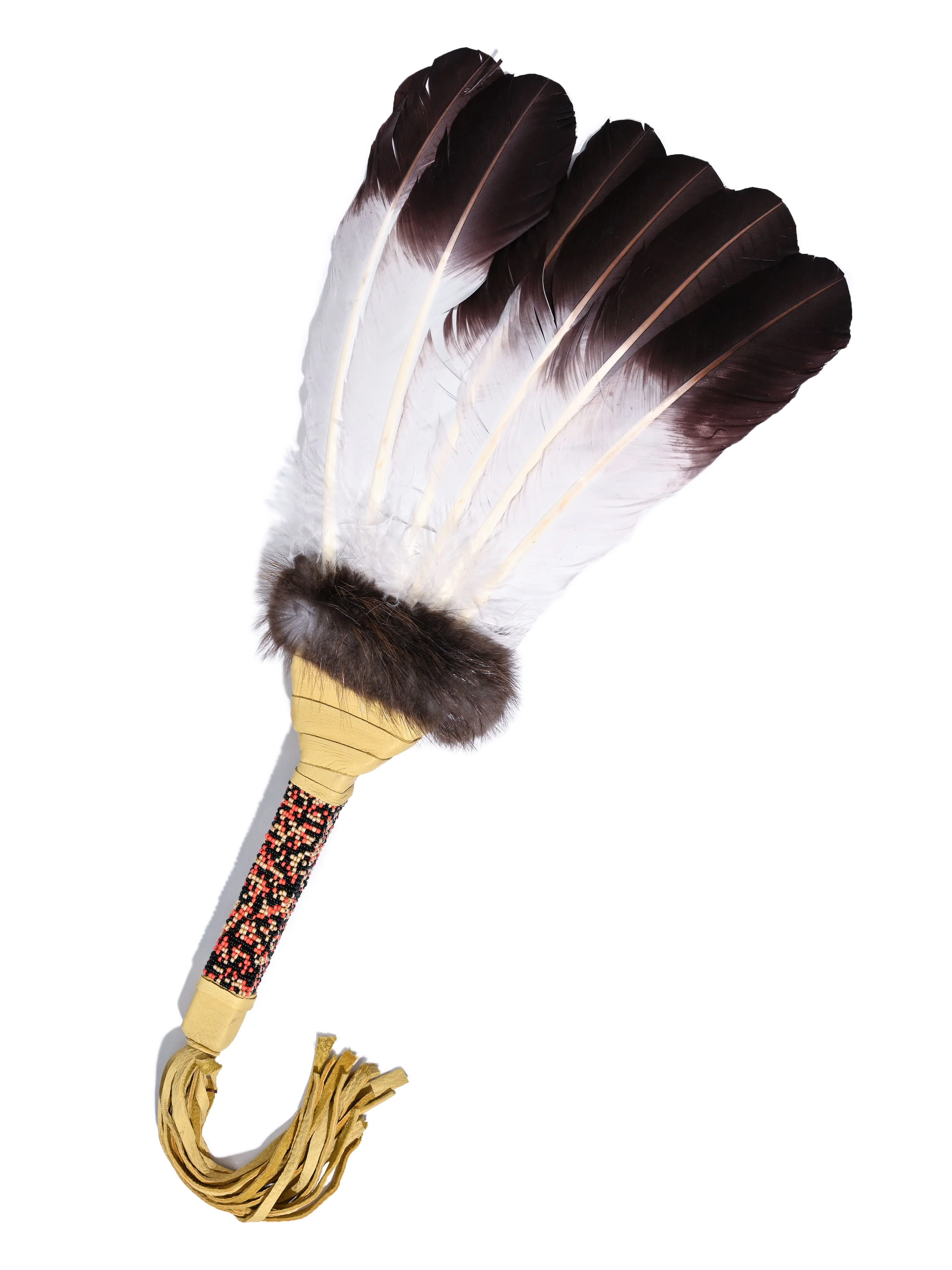 Sacred Prayer Feather Fan with Beaded Handle - Image 31