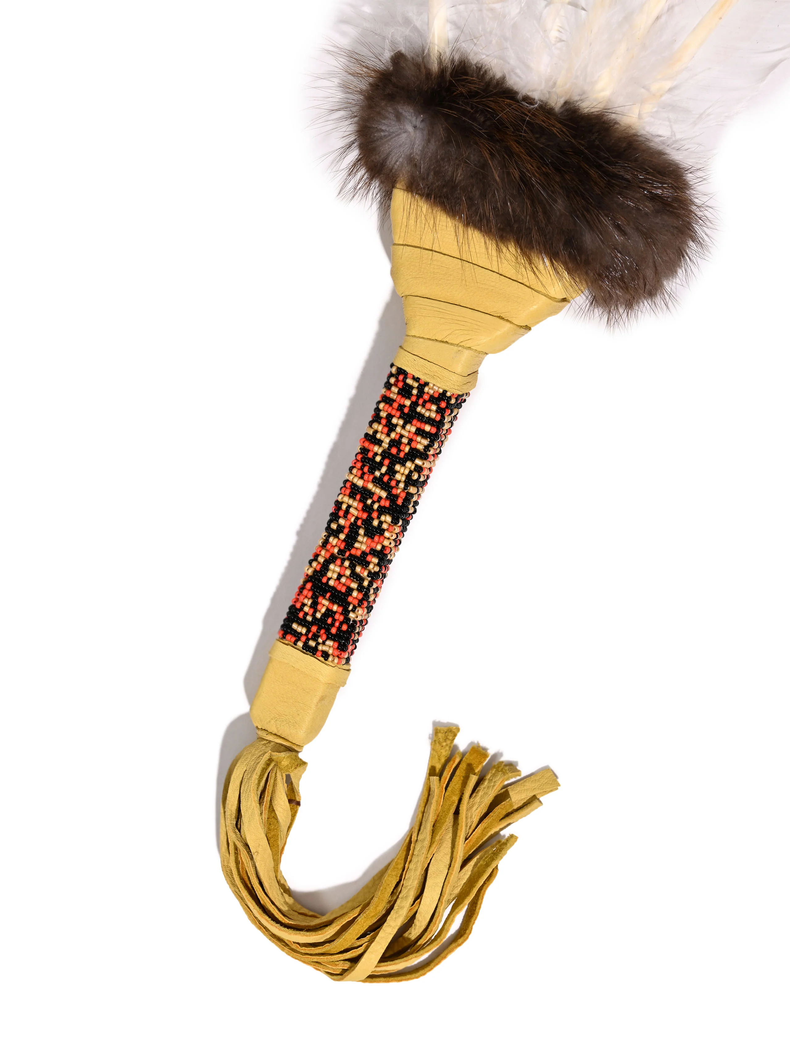 Sacred Prayer Feather Fan with Beaded Handle - Image 32