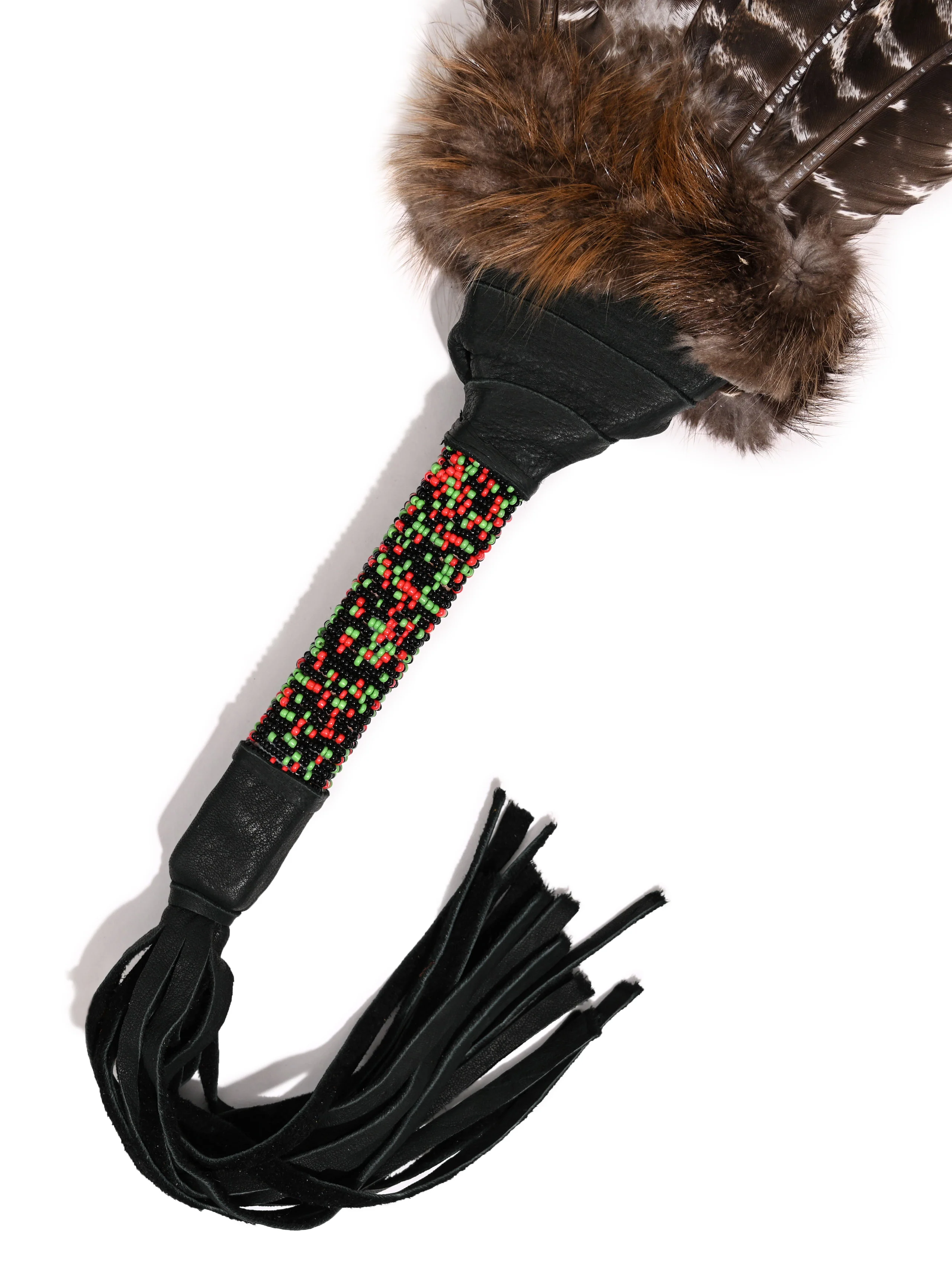 Sacred Prayer Feather Fan with Beaded Handle - Image 5