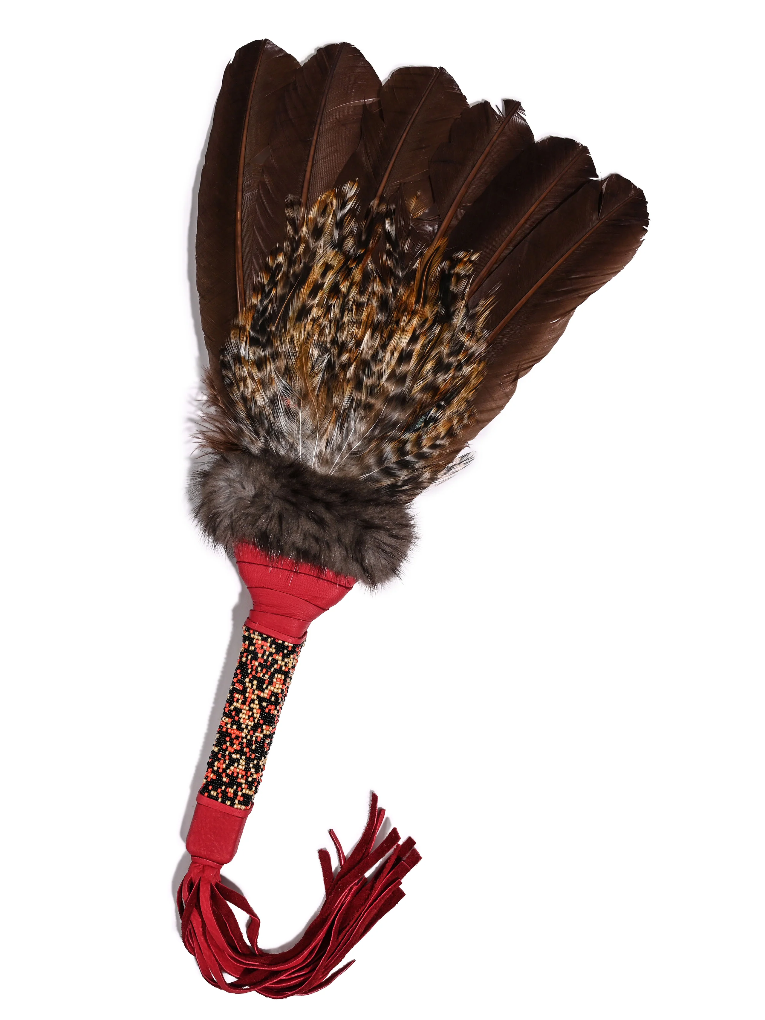 Sacred Prayer Feather Fan with Beaded Handle - Image 7