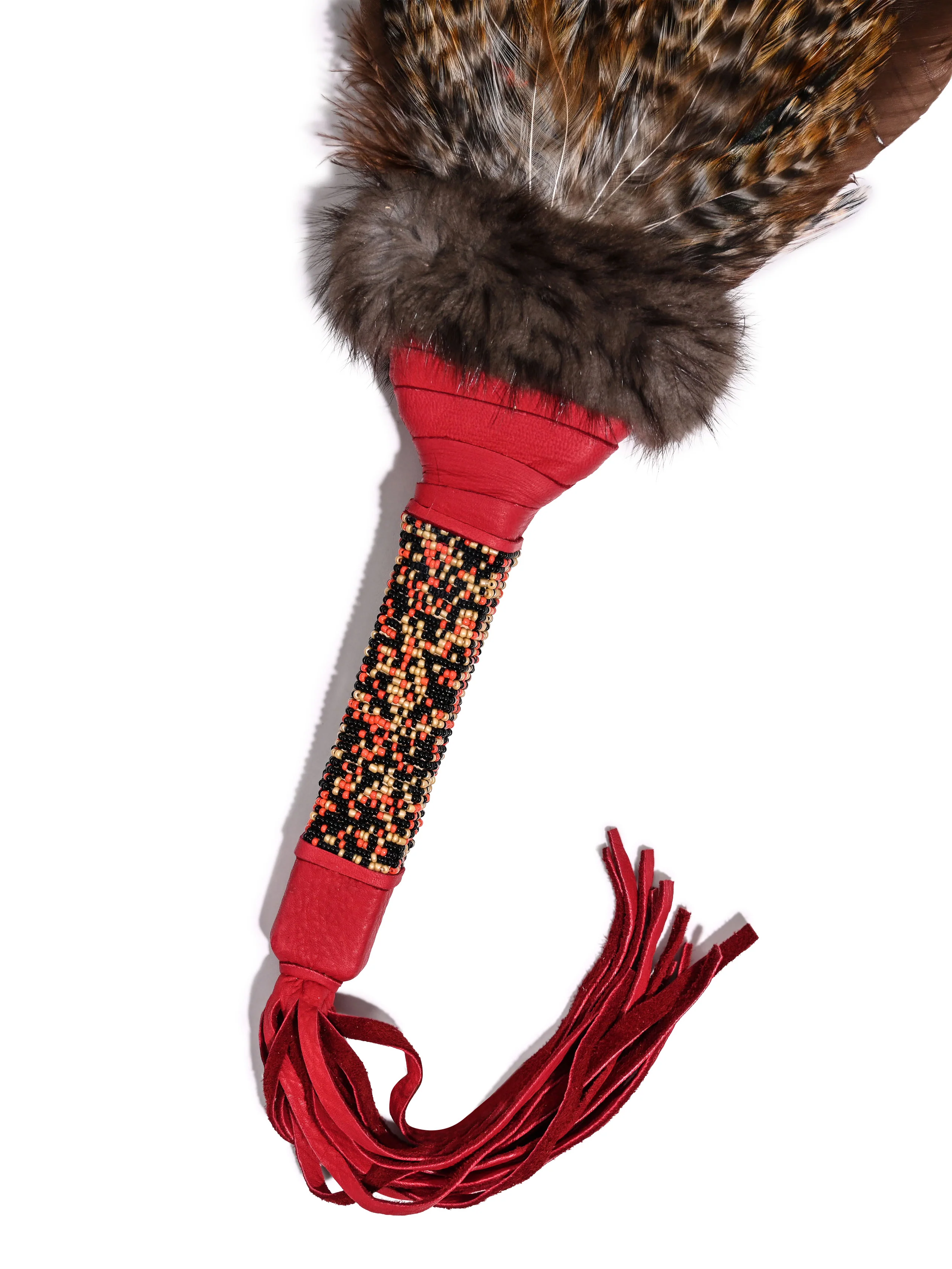 Sacred Prayer Feather Fan with Beaded Handle - Image 8