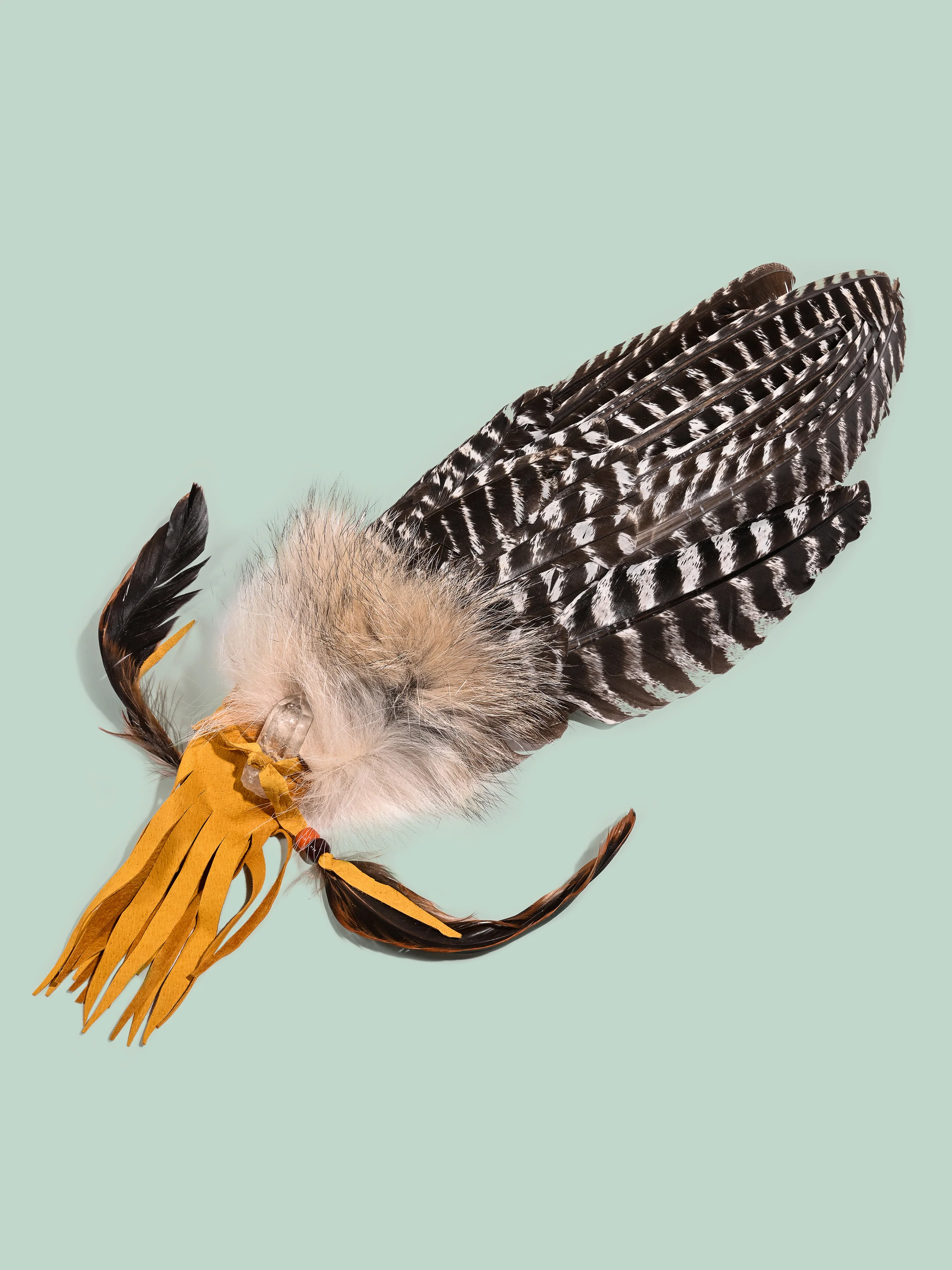 Sacred Prayer Feather Fan with Quartz - Image 14